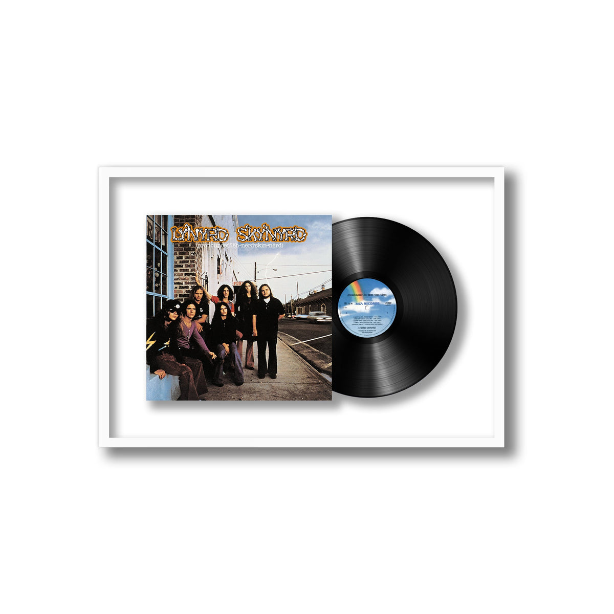 Lynyrd Skynyrd - (Pronounced 'Lĕh-'nérd 'Skin-'nérd) - Framed Vinyl Record