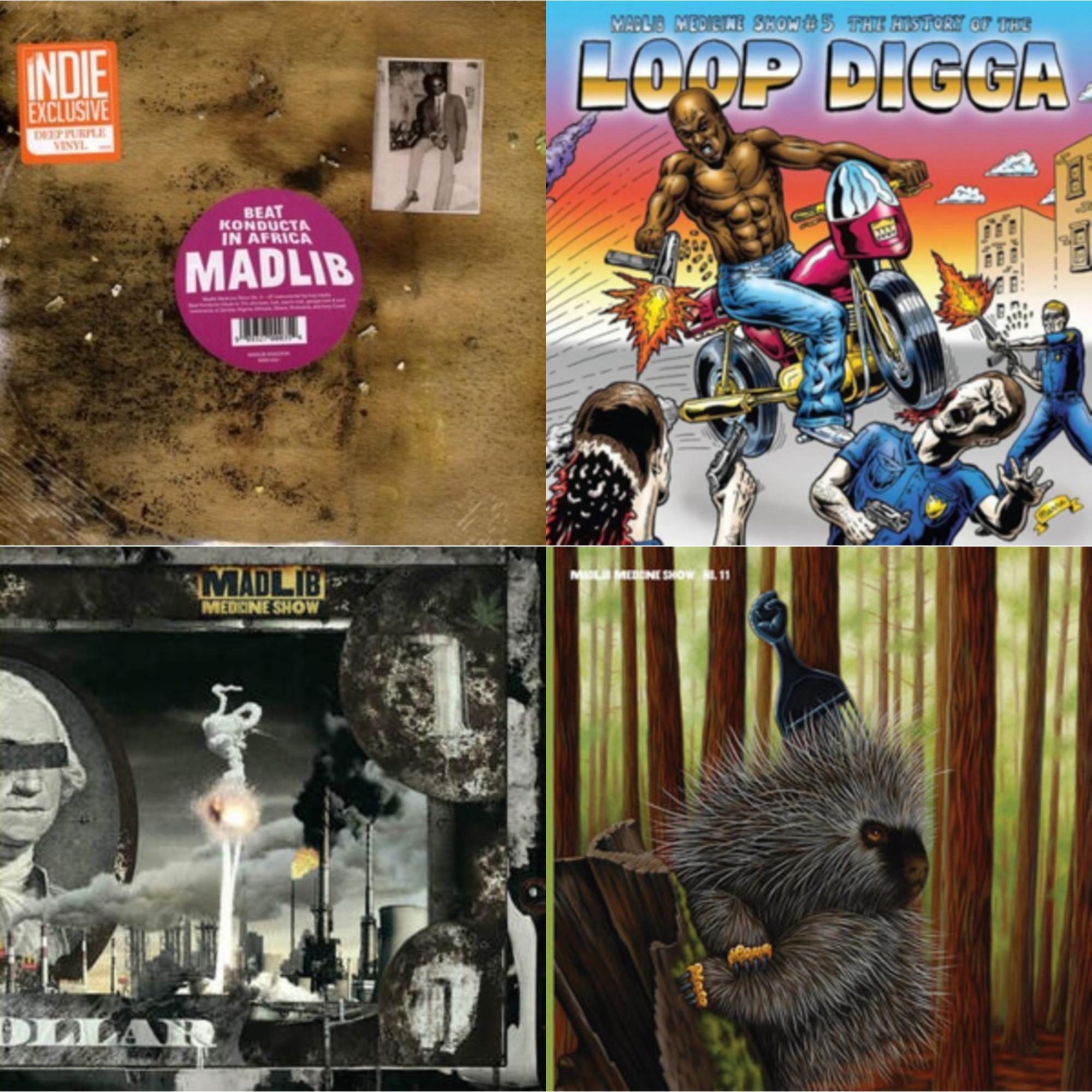 Medicine Show #3 - Beat Konducta In Africa (2LP/Deep Purple Vinyl) (I) & Medicine Show No. 5 - History Of The Loop Digga: 1990-2000 (2LP/Sky Blue Vinyl) (I) & Before The Verdict (Gold Vinyl/2LP) & Low Budget High Fi Music (Color LP Vinyl)