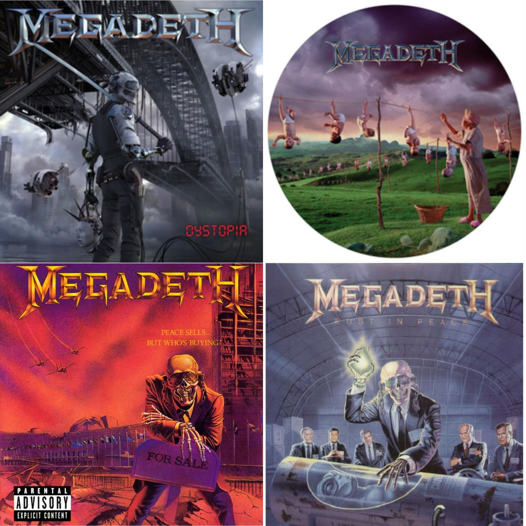 Megadeth - Peace Sells But Who's Buying & Rust In Peace & Youthanasia (Picture Disc) & Dystopia - LP Vinyl Bundle