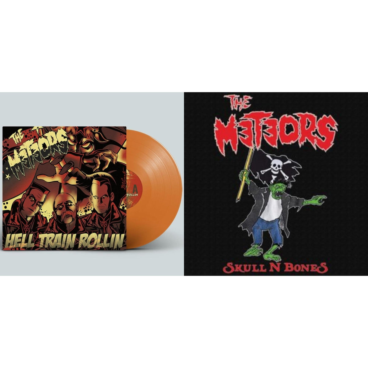 Meteors - Hell Train Rollin & Skull N Bones - LP Vinyl Bundle