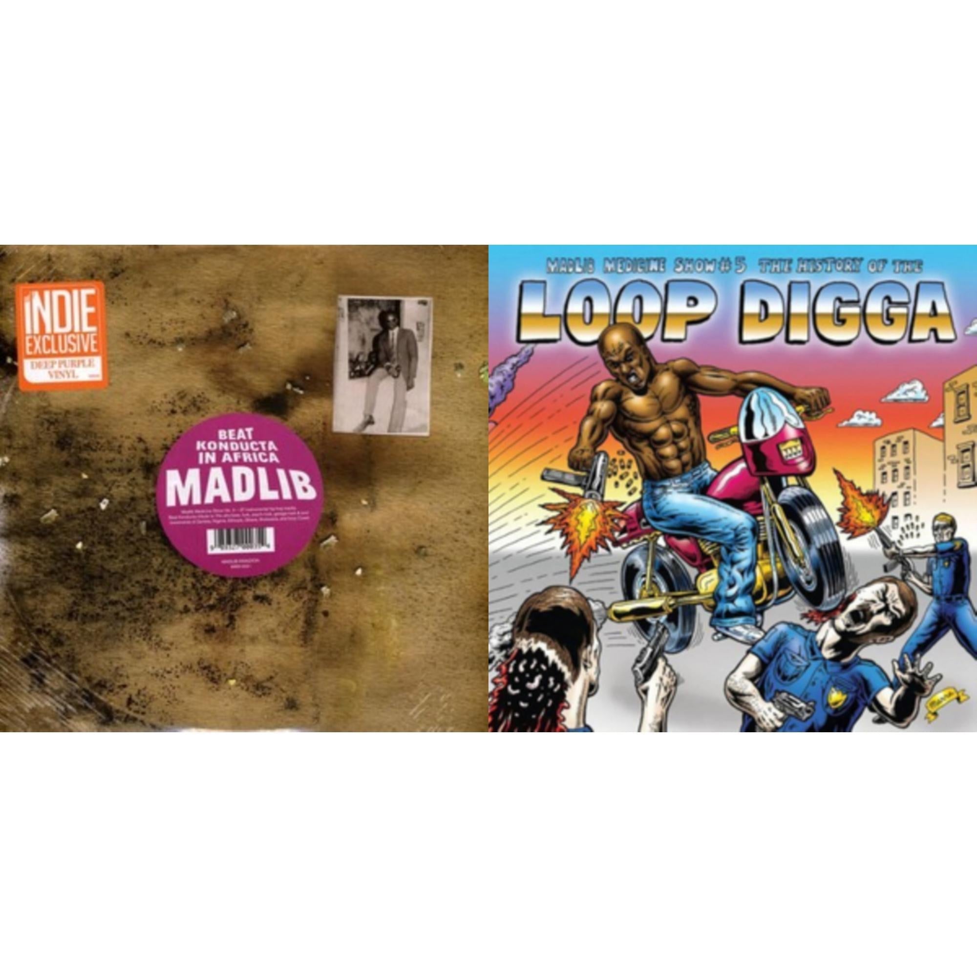Medicine Show #3 - Beat Konducta In Africa (2LP/Deep Purple Vinyl) (I) & Medicine Show No. 5 - History Of The Loop Digga: 1990-2000 (2LP/Sky Blue Vinyl) (I)