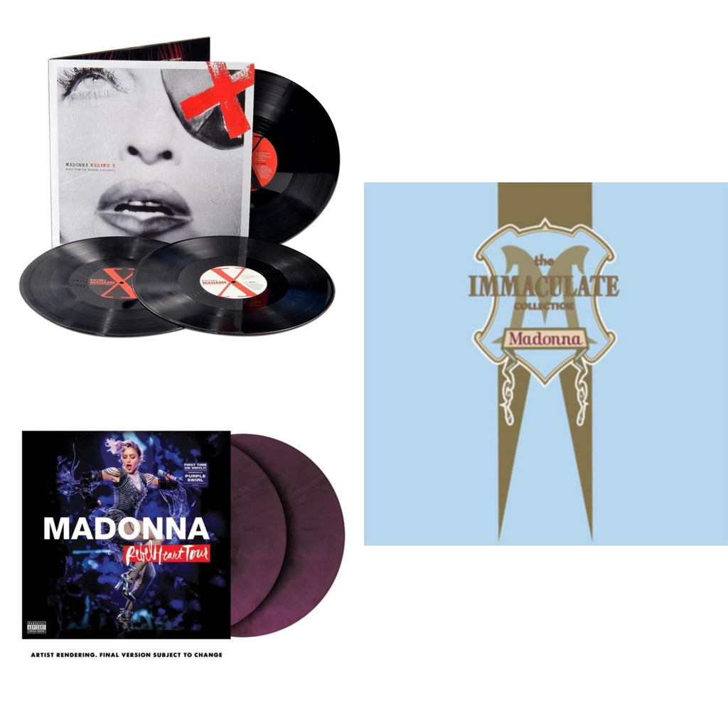 Rebel Heart Tour (X) (Purple Galaxy Swirl Vinyl/2LP) & Madame X (Live) (3LP) & Immaculate Collection (2LP)