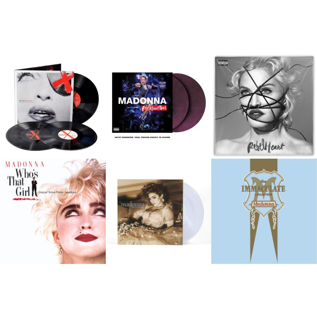 Madonna - Rebel Heart Tour (X) (Purple Galaxy Swirl Vinyl/2LP) & Rebel Heart & Madame X (Live) (3LP) & Like A Virgin & Immaculate Collection (2LP) & Who's That Girl Ost (Back 2 The 80S) (I)