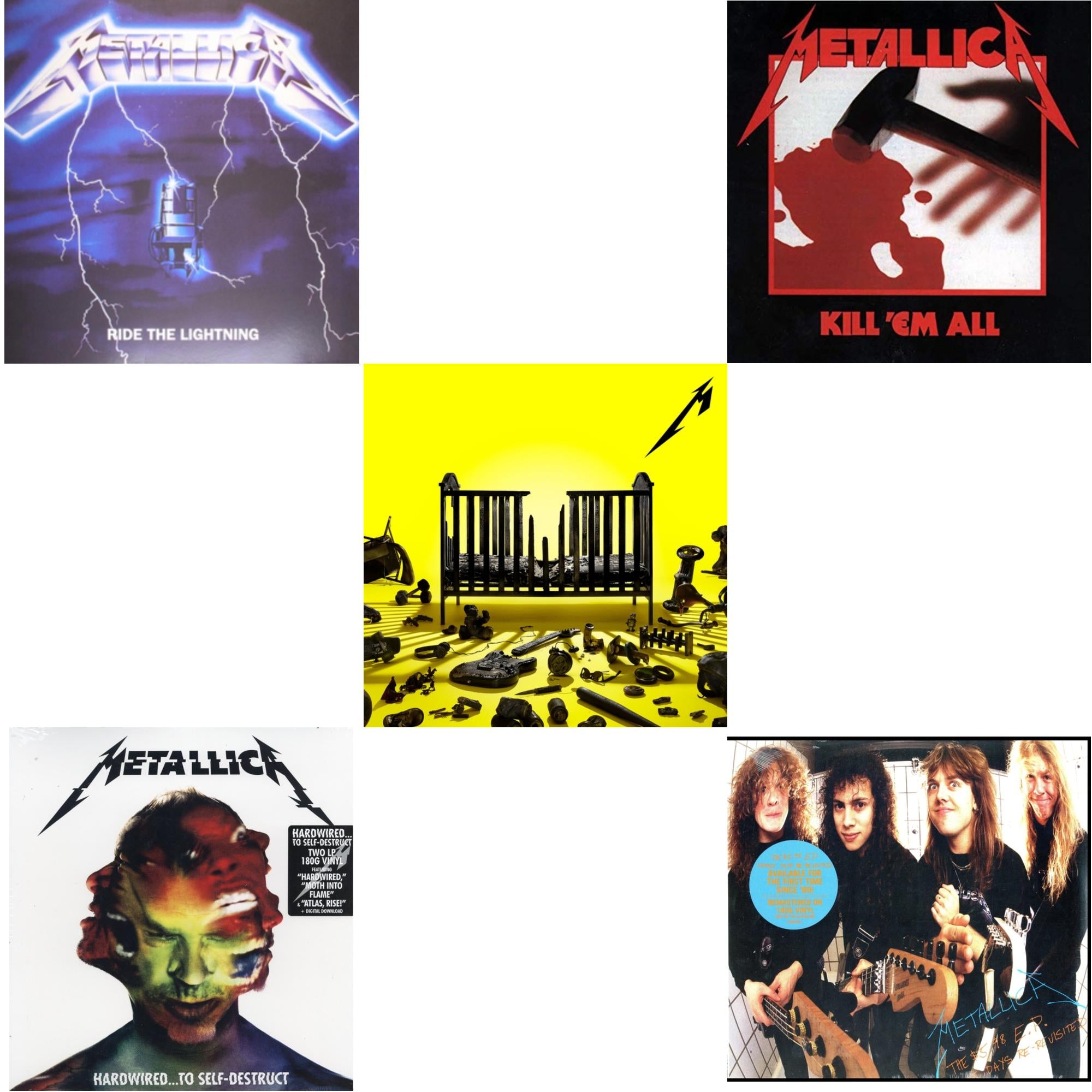 72 Seasons (2LP) & Kill Em All (180G) & Ride The Lightning (180G) & Hardwired To Self-Destruct (2LP/180G/Dl Card) & $5.98 Ep: Garage Days Re-Revisited (Remastered)