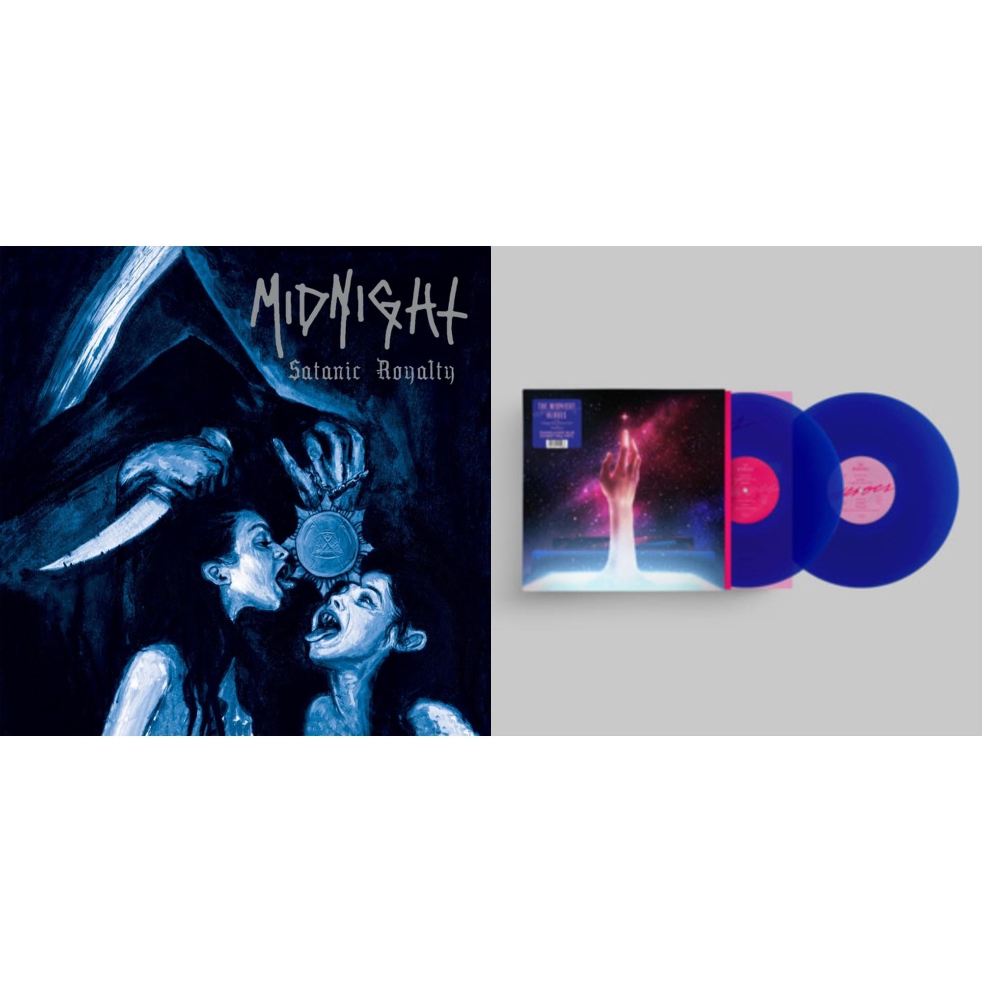Midnight - Satanic Royalty (Aqua Blue & Black Melt LP Vinyl) & Heroes (Transparent Blue LP Vinyl/140G)