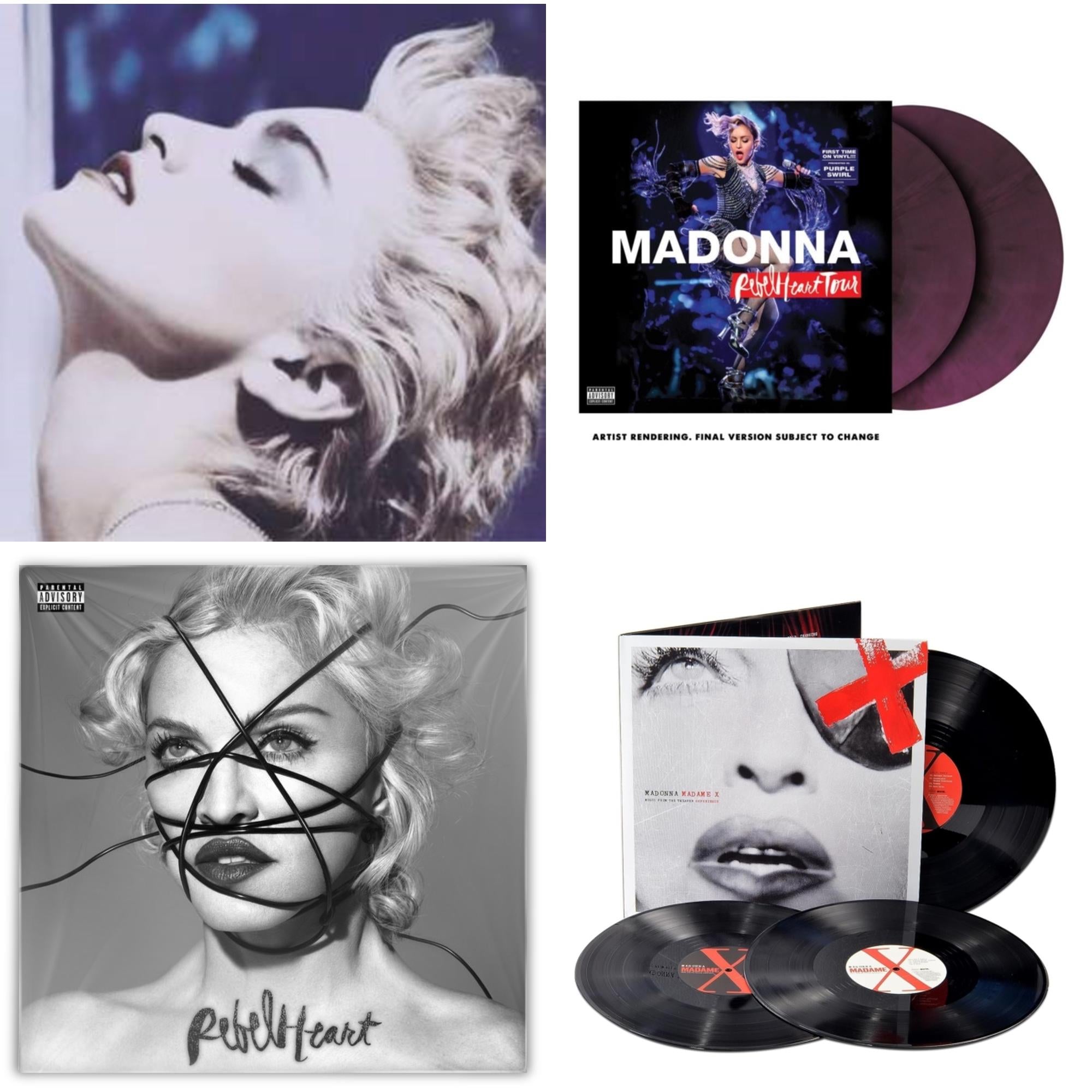True Blue (180G) & Rebel Heart Tour (X) (Purple Galaxy Swirl Vinyl/2LP) & Rebel Heart & Madame X (Live) (3LP)