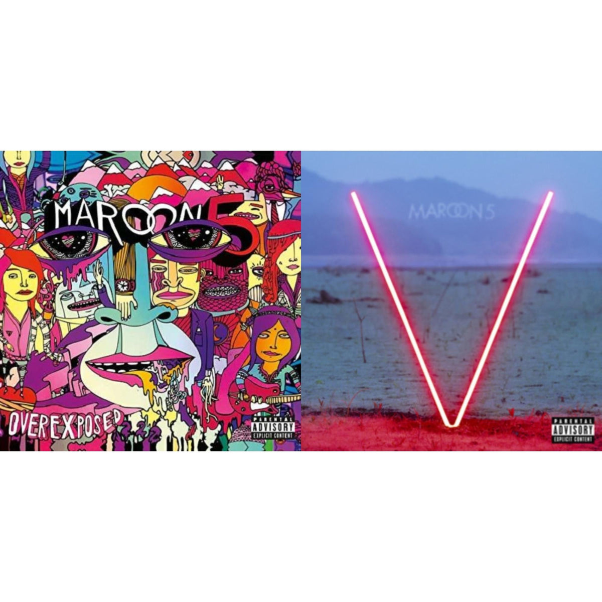 Maroon 5 - Overexposed & V - LP Vinyl Bundle