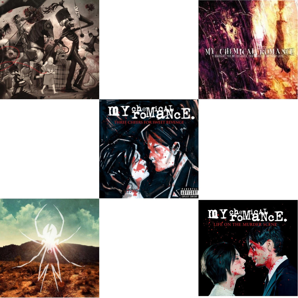 My Chemical Romance - Life On The Murder Scene & Black Parade (X) (Picture Disc) & I Brought You My Bullets You Brought Me Your Love & Three Cheers For Sweet Revenge & Danger Days: True Lives Of The Fabulous Killjoys - LP Vinyl Bundle