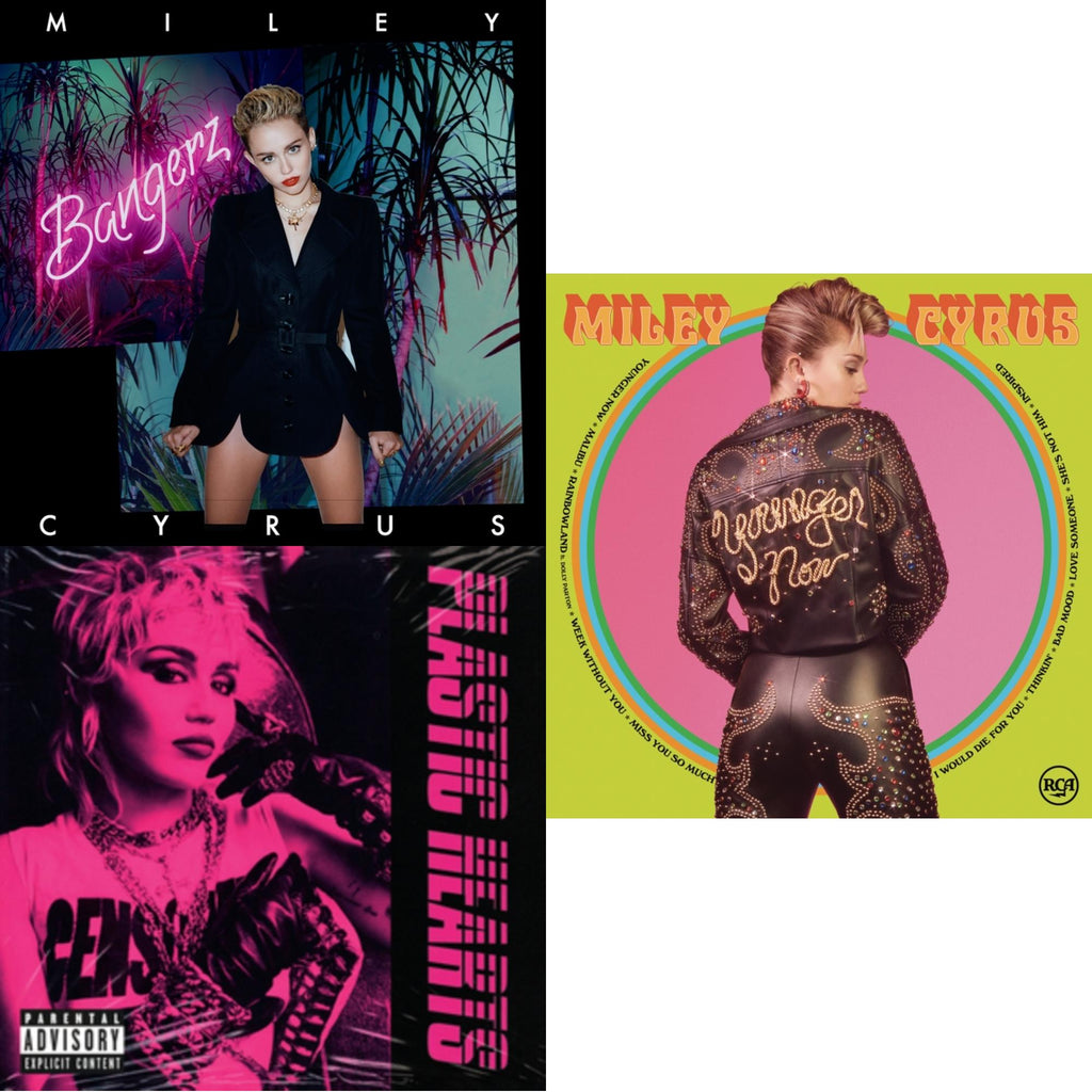 Miley Cyrus - Plastic Hearts (X) (2LP) & Bangerz (10Th Anniversary) (Deluxe Version/2LP) & Younger Now (150G LP Vinyl/Dl Card)