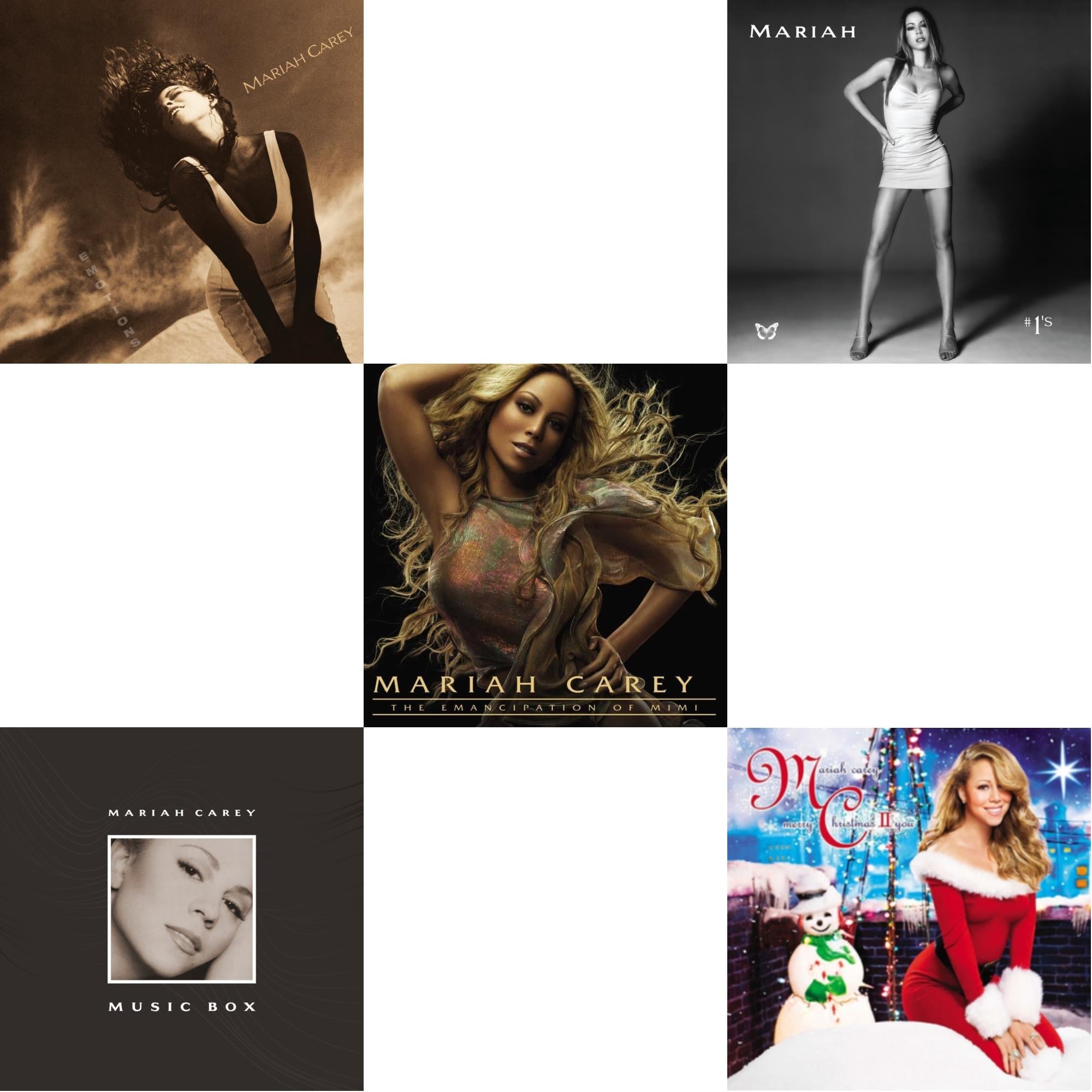 Mariah Carey - Emotions & Music Box: 30Th Anniversary Expanded Edition (4LP) & Emancipation Of Mimi (2LP) & #1’S (2LP/Metallic Silver & Black Swirl Vinyl) & Merry Christmas Ii You