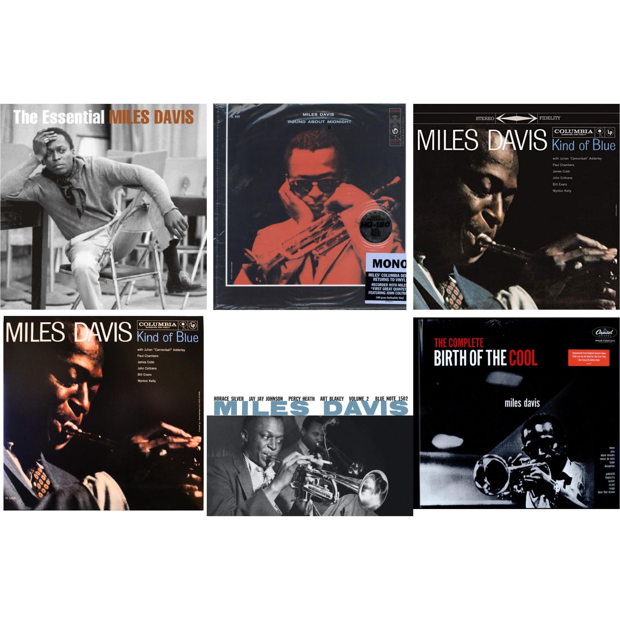 Volume 2 (Blue Note Classic LP Vinyl Series) & Complete Birth Of The Cool (2LP) & Kind Of Blue (180G) & Round About Midnight (180G/Mono) & Kind Of Blue (Mono) & Essential Miles Davis (2LP)
