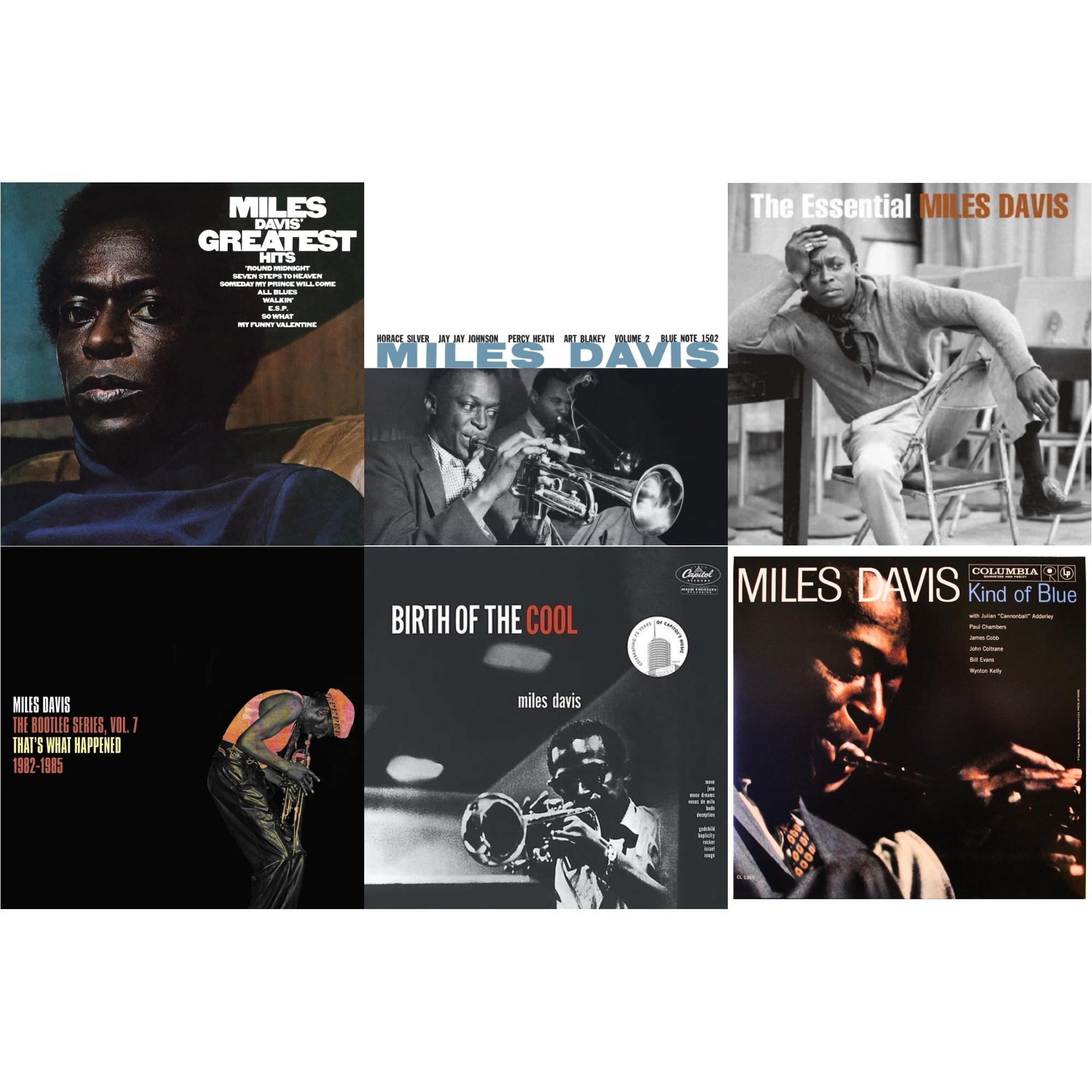 Bootleg Series Vol. 7: That’S What Happened 1982-1985 (2LP/White Vinyl) & Volume 2 (Blue Note Classic LP Vinyl Series) & Birth Of The Cool & Kind Of Blue (Mono) & Essential Miles Davis (2LP) & Greatest Hits (1969) (150G/Dl Code)