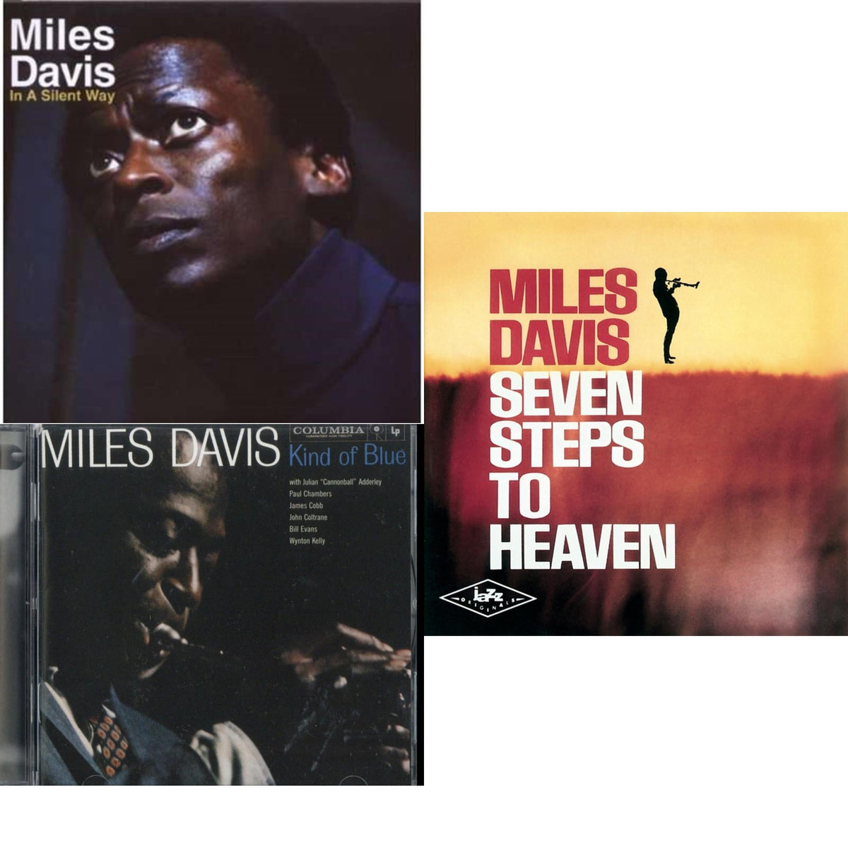 Miles Davis - Kind Of Blue & In A Silent Way & Seven Steps To Heaven - CD Bundle