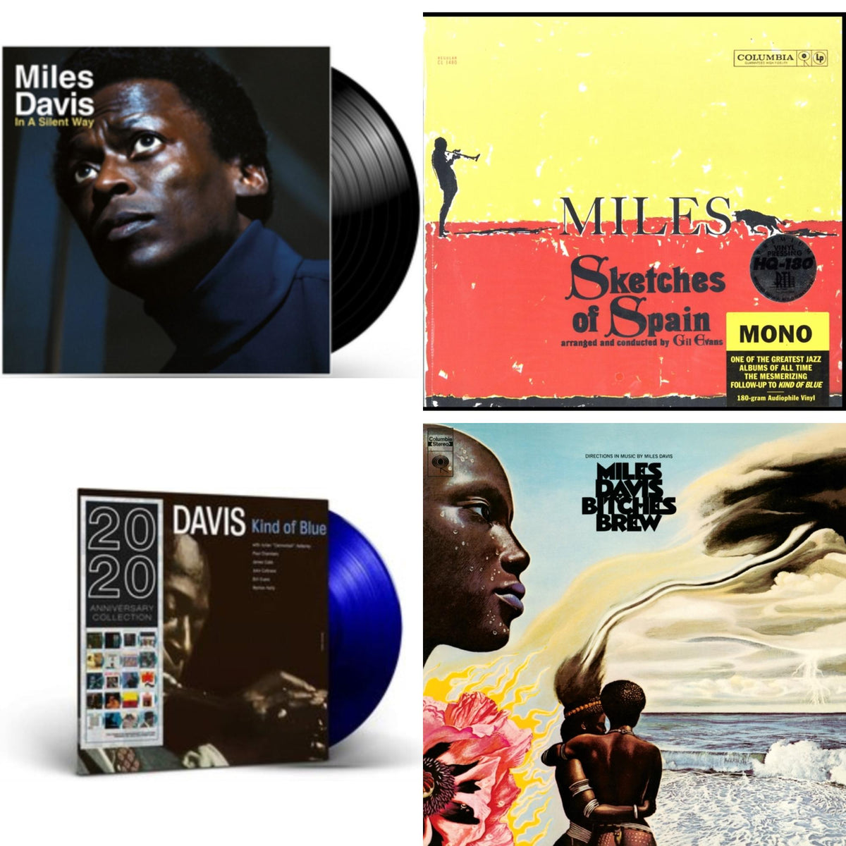 Bitches Brew (2LP/140G) & Sketches Of Spain (Mono) & In A Silent Way & Kind Of Blue (Blue LP Vinyl)