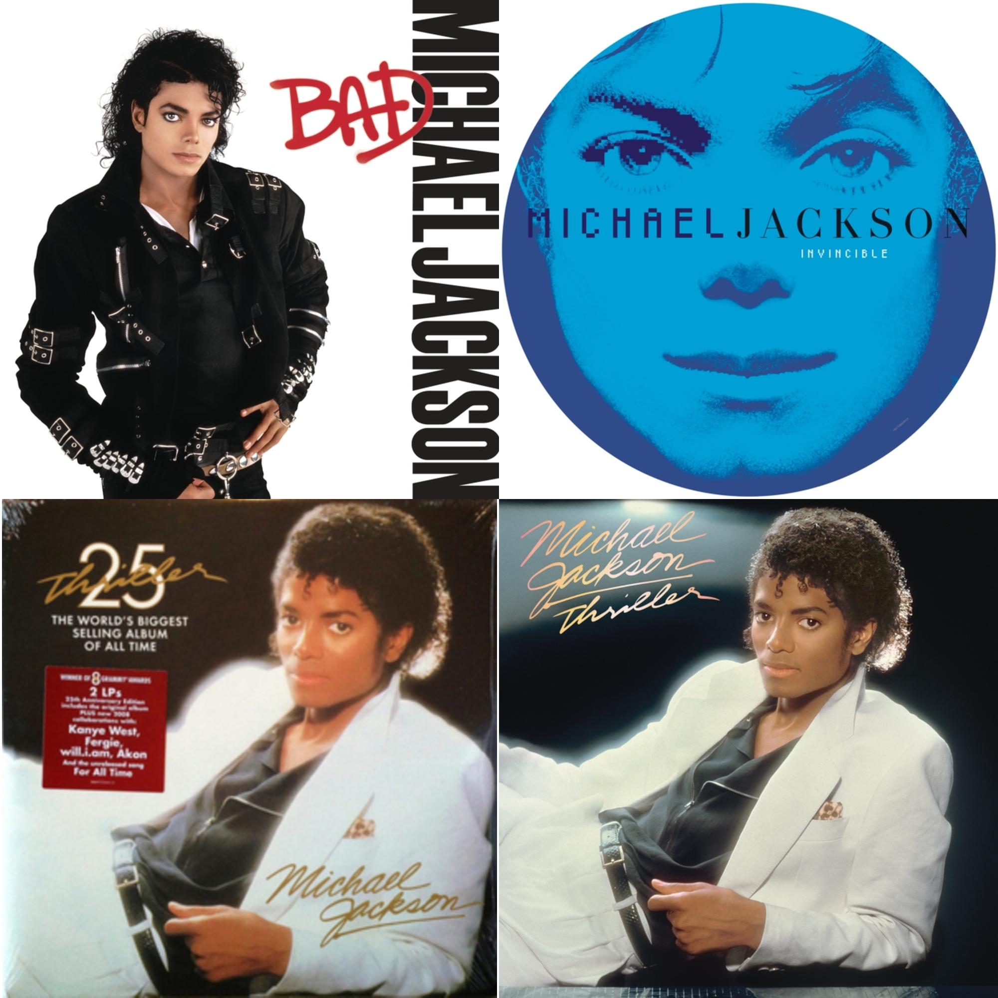 Invincible (2LP/Picture Disc) & Thriller (25Th Anniversary Edition/2LP/180G/Gatefold) & Thriller (140G/Gatefold) & Bad (140G/Gatefold)