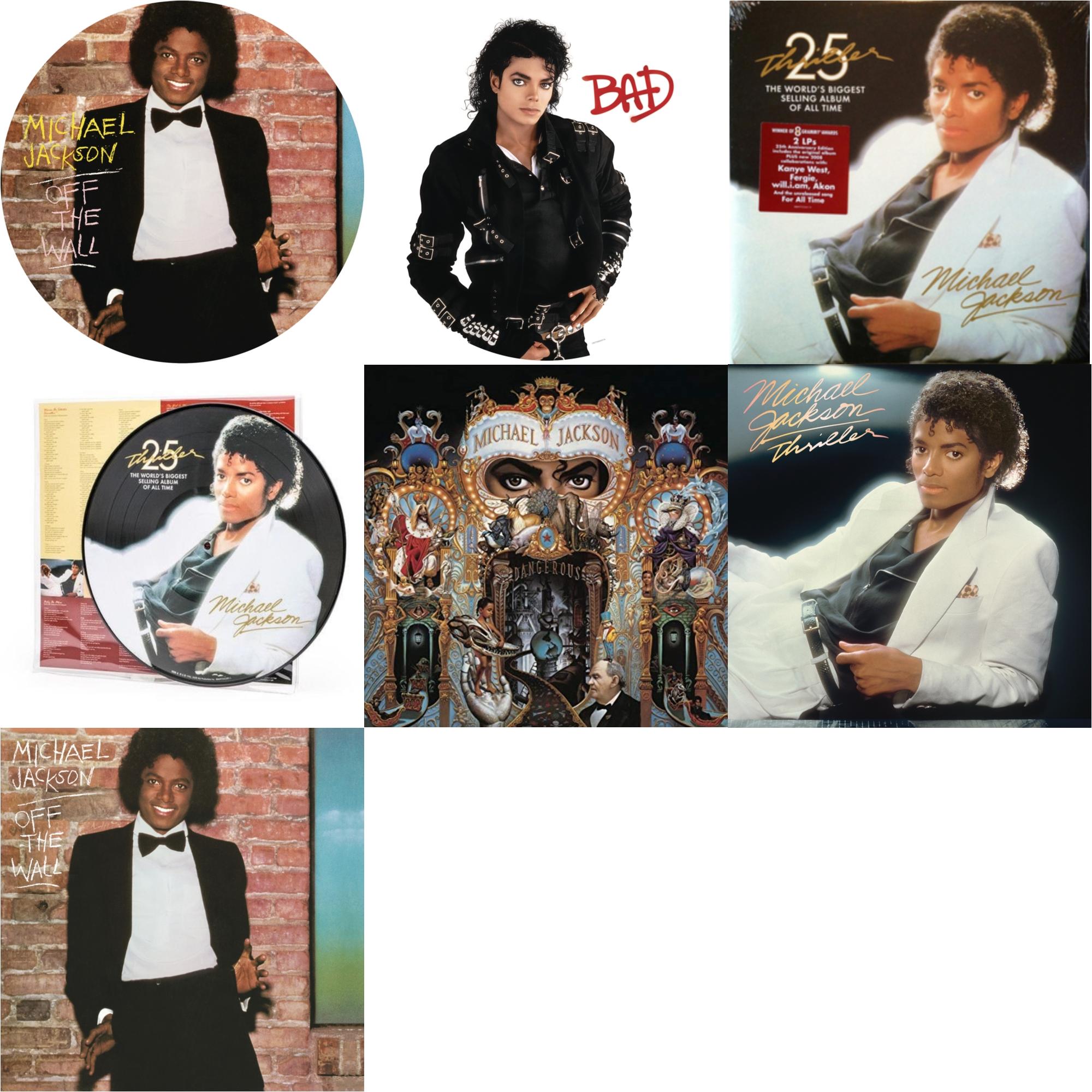 Off The Wall (Picture Disc) & Bad (Picture Disc) & Thriller (25Th Anniversary Edition/2LP/180G/Gatefold) & Thriller (Picture Disc) & Dangerous (180G/2LP) & Thriller (140G/Gatefold) & Off The Wall (140G/Gatefold)