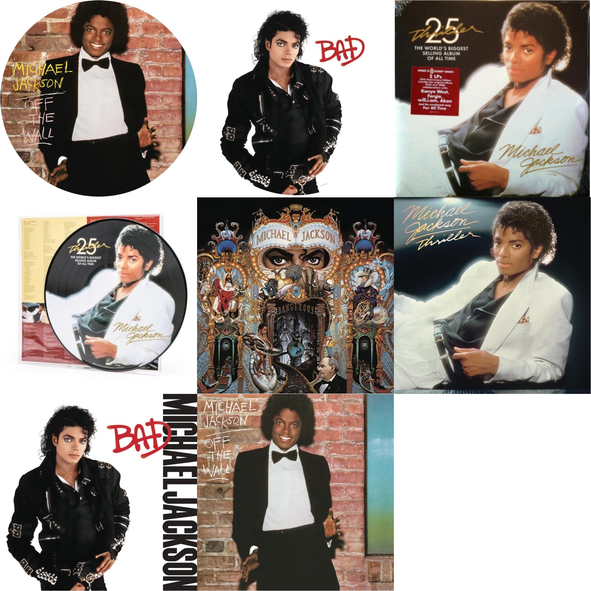 Off The Wall (Picture Disc) & Bad (Picture Disc) & Thriller (25Th Anniversary Edition/2LP/180G/Gatefold) & Thriller (Picture Disc) & Dangerous (180G/2LP) & Thriller (140G/Gatefold) & Bad (140G/Gatefold) & Off The Wall (140G/Gatefold)