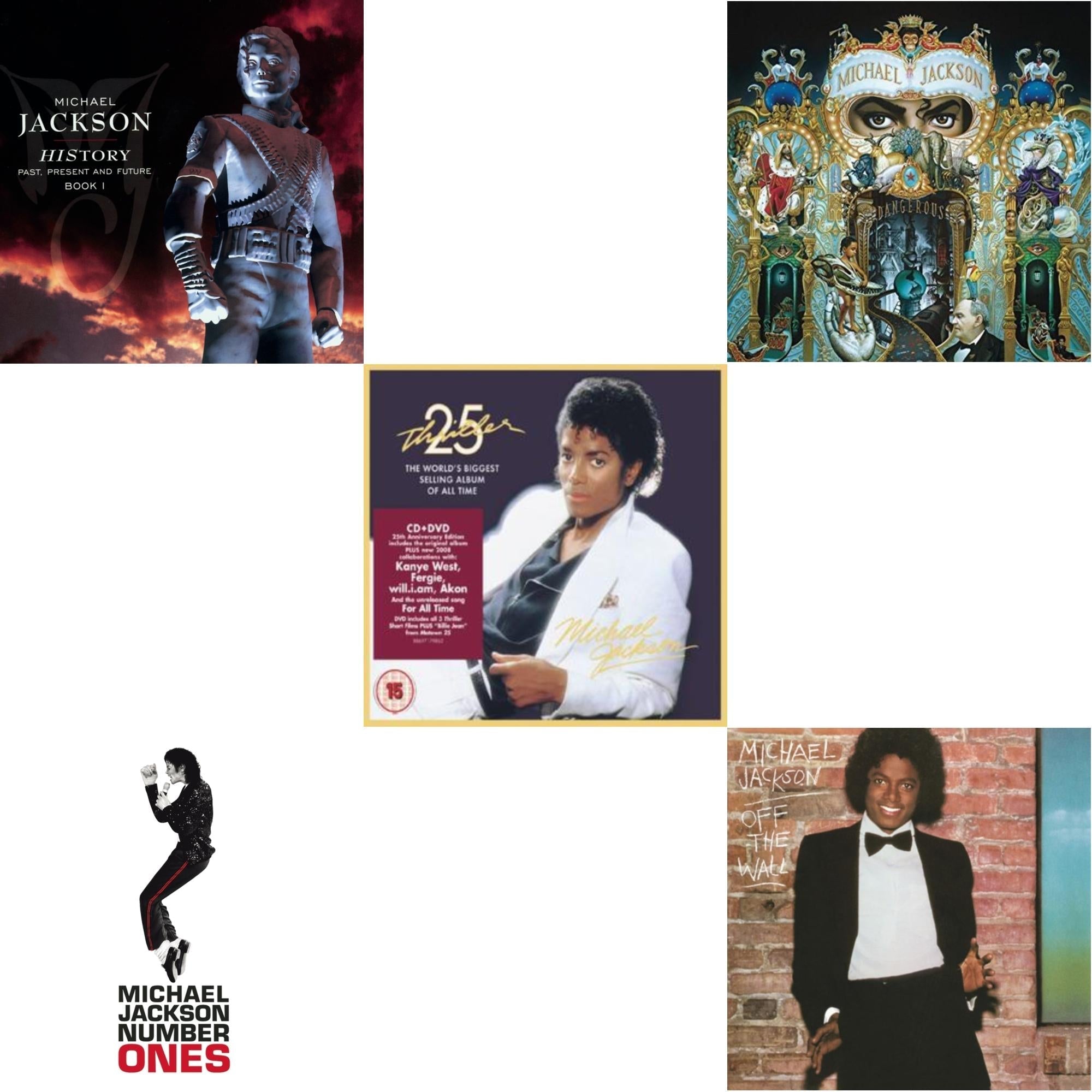 History: Past Present & Future Book 1 & Off The Wall & Number Ones & Thriller (25Th Anniversary Legacy Edition) & Dangerous