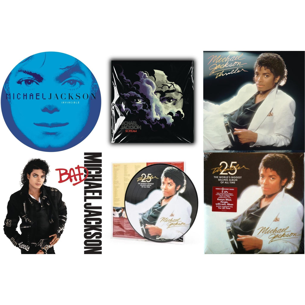 Invincible (2LP/Picture Disc) & Thriller (25Th Anniversary Edition/2LP/180G/Gatefold) & Thriller (Picture Disc) & Thriller (140G/Gatefold) & Bad (140G/Gatefold) & Michael Jackson - Scream (2LP) (New LP Vinyl)