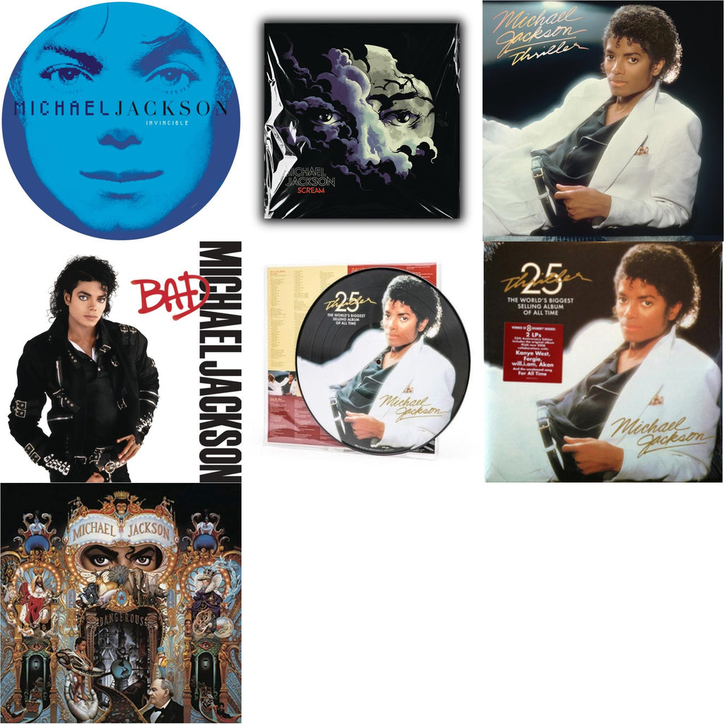 Invincible (2LP/Picture Disc) & Thriller (25Th Anniversary Edition/2LP/180G/Gatefold) & Thriller (Picture Disc) & Dangerous (180G/2LP) & Thriller (140G/Gatefold) & Bad (140G/Gatefold) & Michael Jackson - Scream (2LP) (New LP Vinyl)