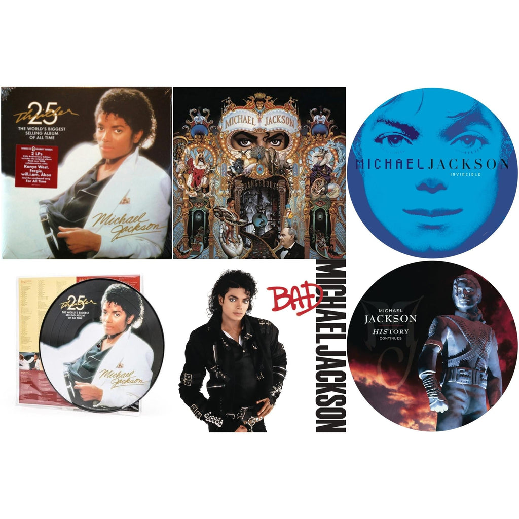 History: Continues (2LP/Picture Disc) & Invincible (2LP/Picture Disc) & Thriller (25Th Anniversary Edition/2LP/180G/Gatefold) & Thriller (Picture Disc) & Dangerous (180G/2LP) & Bad (140G/Gatefold)