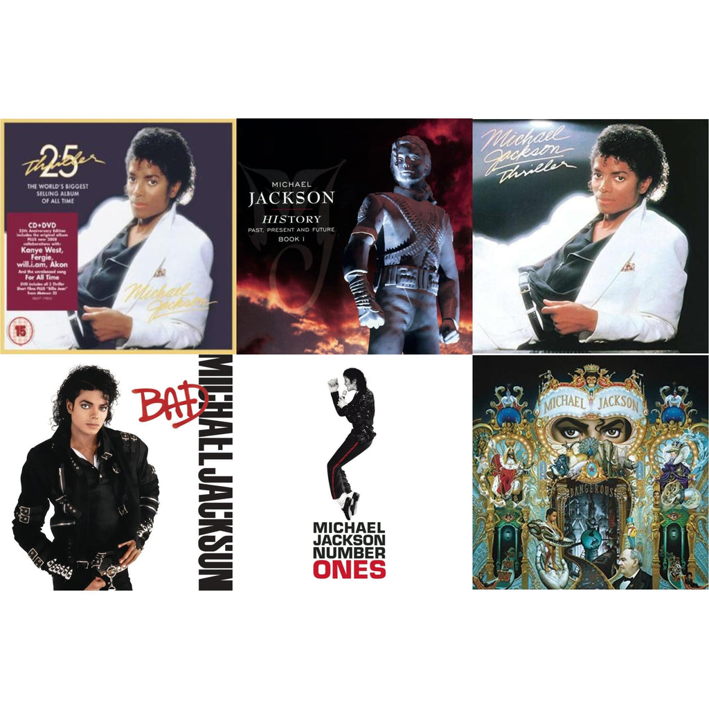 Michael Jackson - History: Past Present & Future Book 1 & Bad & Number Ones & Thriller (25Th Anniversary Legacy Edition) & Thriller & Dangerous - CD Bundle