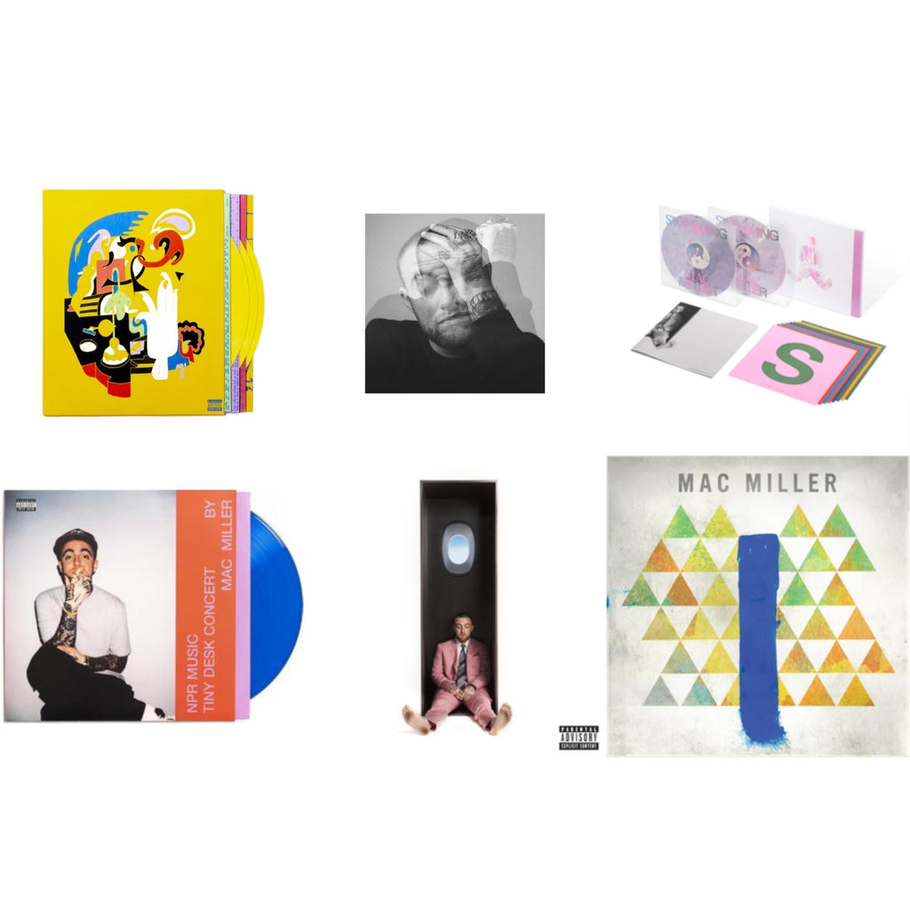 Mac Miller - Npr Music Tiny Desk Concert (Translucent Blue LP Vinyl/B-Side Etching/Insert) & Swimming (5 Year) (2LP/Milky Clear/Hot Pink/Sky Blue Marble Vinyl) & Faces (3LP/Yellow Vinyl) & Swimming (X) & Circles (2LP/Clear Vinyl) & Blue Slide Park
