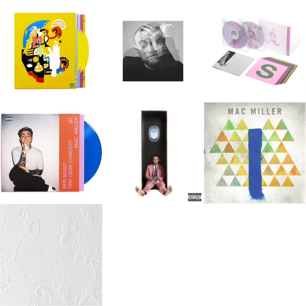 Mac Miller - Faces (3LP/Yellow Vinyl) & Circles (2LP/Clear Vinyl) & Swimming (5 Year) (2LP/Milky Clear/Hot Pink/Sky Blue Marble Vinyl) & Npr Music Tiny Desk Concert (Translucent Blue LP Vinyl/B-Side Etching/Insert) & Swimming (X) & Blue Slide Park &