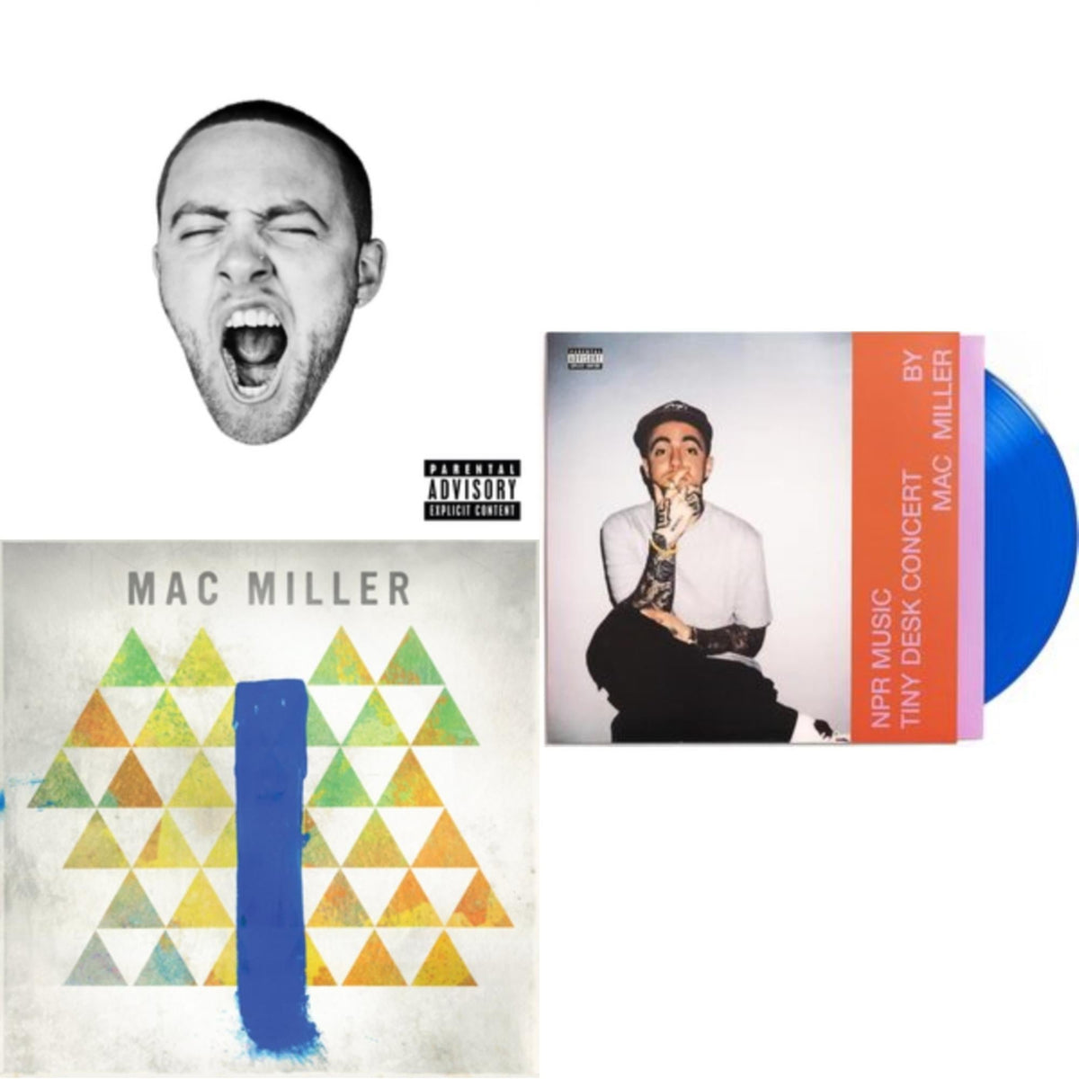 Mac Miller - Npr Music Tiny Desk Concert (Translucent Blue LP Vinyl/B-Side Etching/Insert) & Go:Od Am (X) & Blue Slide Park