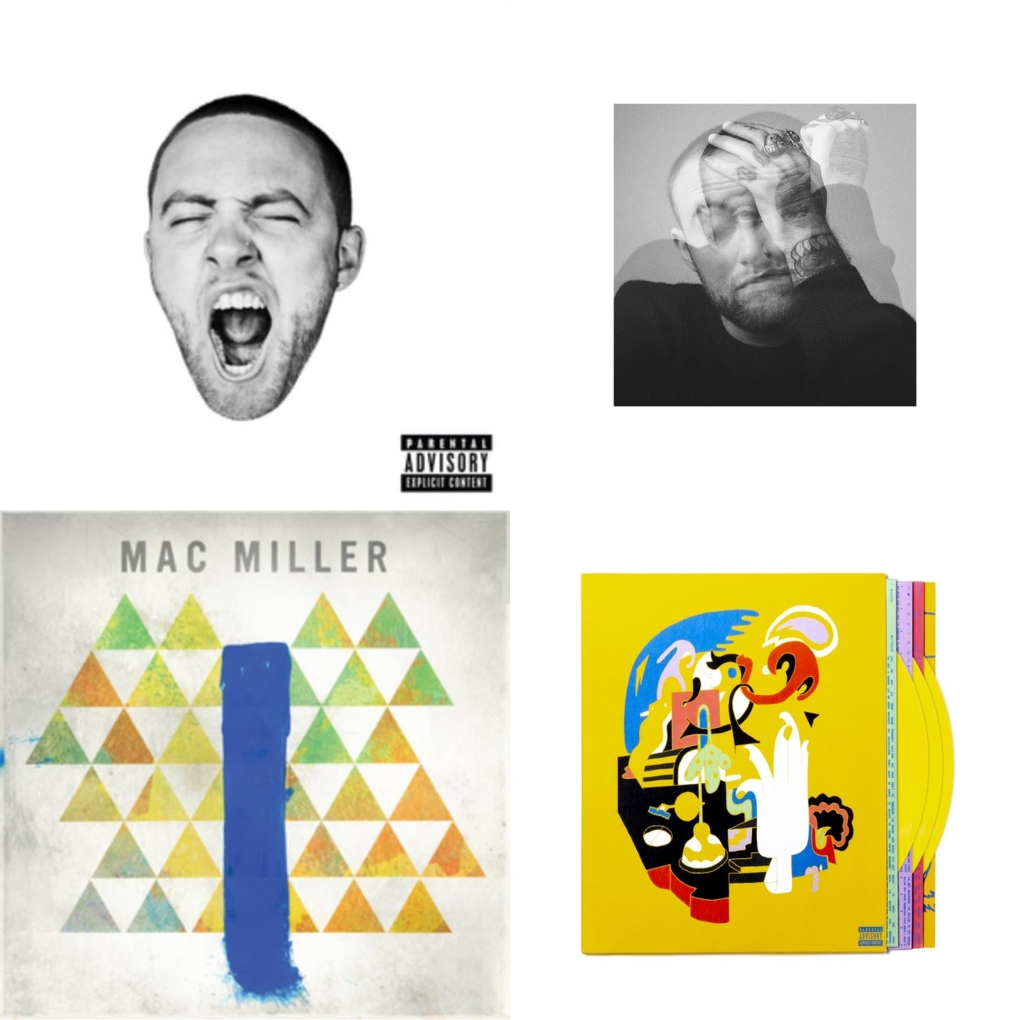 Mac Miller - Faces (3LP/Yellow Vinyl) & Circles (2LP/Clear Vinyl) & Go:Od Am (X) & Blue Slide Park
