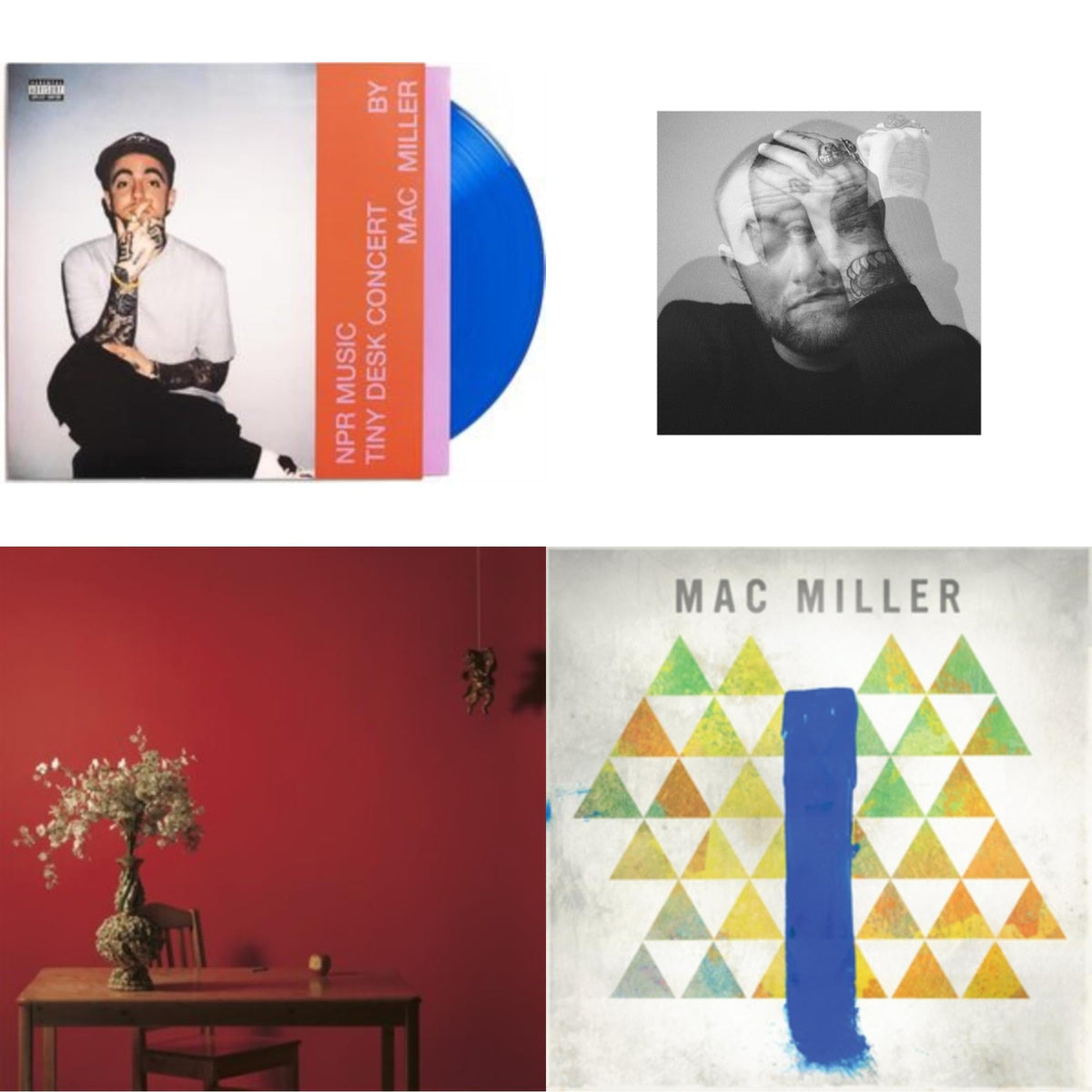 Mac Miller - Npr Music Tiny Desk Concert (Translucent Blue LP Vinyl/B-Side Etching/Insert) & Circles (2LP/Clear Vinyl) & Watching Movies With The Sound Off (10 Year Anniversary/Galaxy Vinyl/2LP/180G/10Inch Picture Disc) & Blue Slide Park