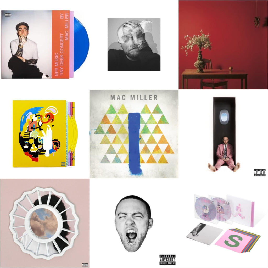 Mac Miller - Npr Music Tiny Desk Concert (Translucent Blue LP Vinyl/B-Side Etching/Insert) & Swimming (5 Year) (2LP/Milky Clear/Hot Pink/Sky Blue Marble Vinyl) & Faces (3LP/Yellow Vinyl) & Swimming (X) & Circles (2LP/Clear Vinyl) & Divine Feminine