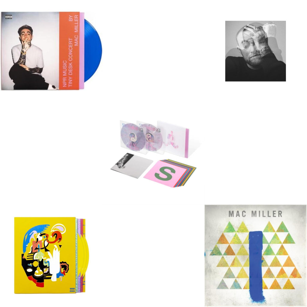 Mac Miller - Npr Music Tiny Desk Concert (Translucent Blue LP Vinyl/B-Side Etching/Insert) & Swimming (5 Year) (2LP/Milky Clear/Hot Pink/Sky Blue Marble Vinyl) & Faces (3LP/Yellow Vinyl) & Circles (2LP/Clear Vinyl) & Blue Slide Park
