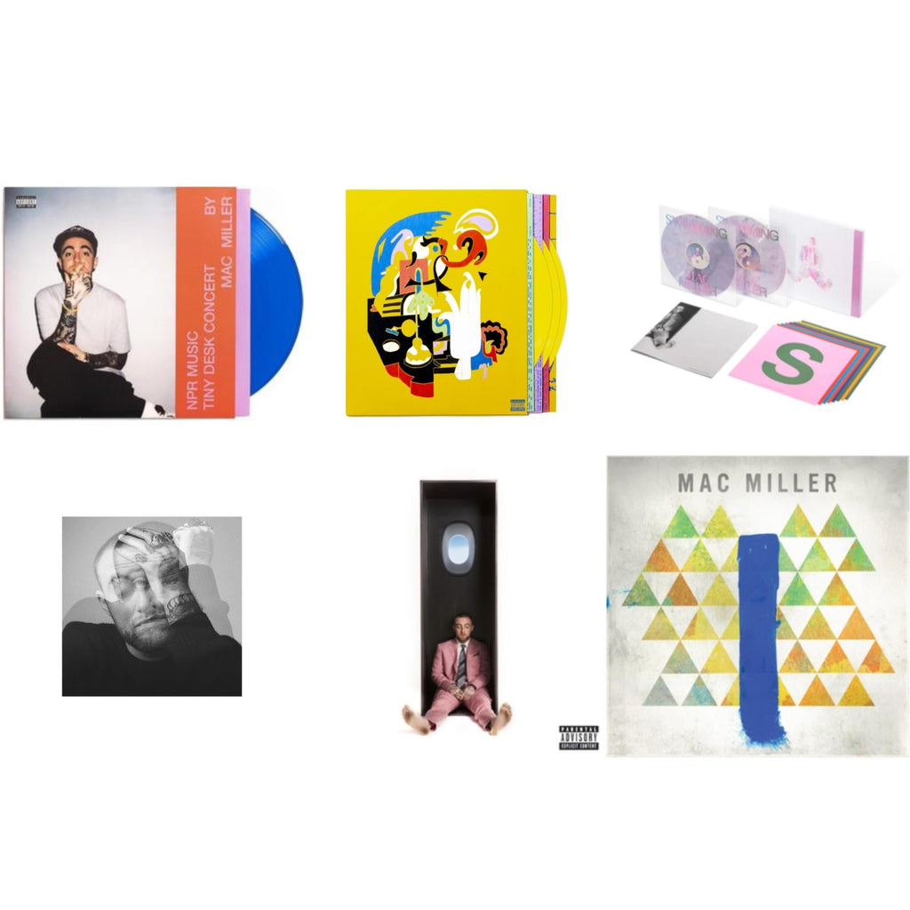 Mac Miller - Npr Music Tiny Desk Concert (Translucent Blue LP Vinyl/B-Side Etching/Insert) & Swimming (5 Year) (2LP/Milky Clear/Hot Pink/Sky Blue Marble Vinyl) & Faces (3LP/Yellow Vinyl) & Swimming (X) & Circles (2LP/Clear Vinyl) & Blue Slide Park