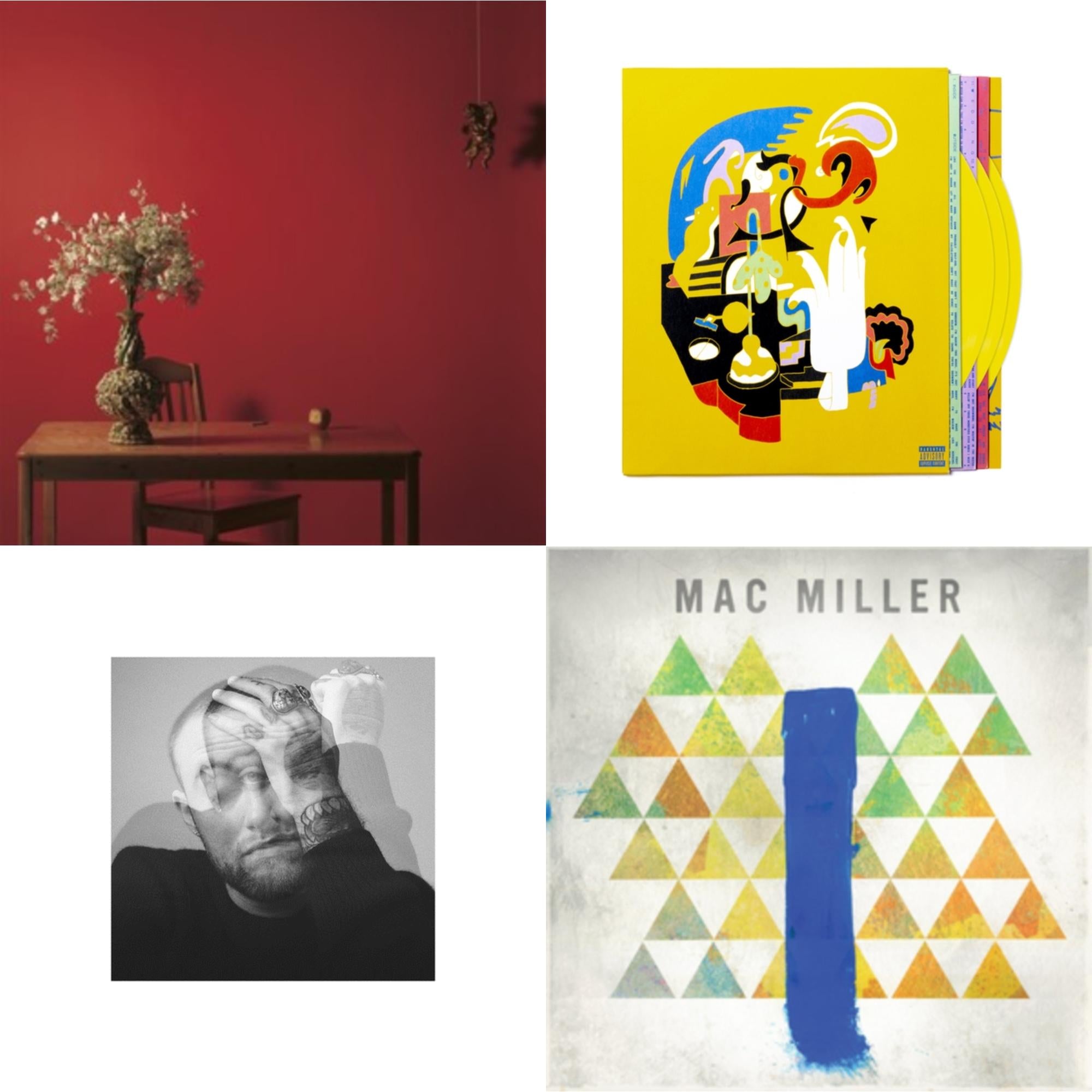 Mac Miller - Faces (3LP/Yellow Vinyl) & Circles (2LP/Clear Vinyl) & Watching Movies With The Sound Off (10 Year Anniversary/Galaxy Vinyl/2LP/180G/10Inch Picture Disc) & Blue Slide Park
