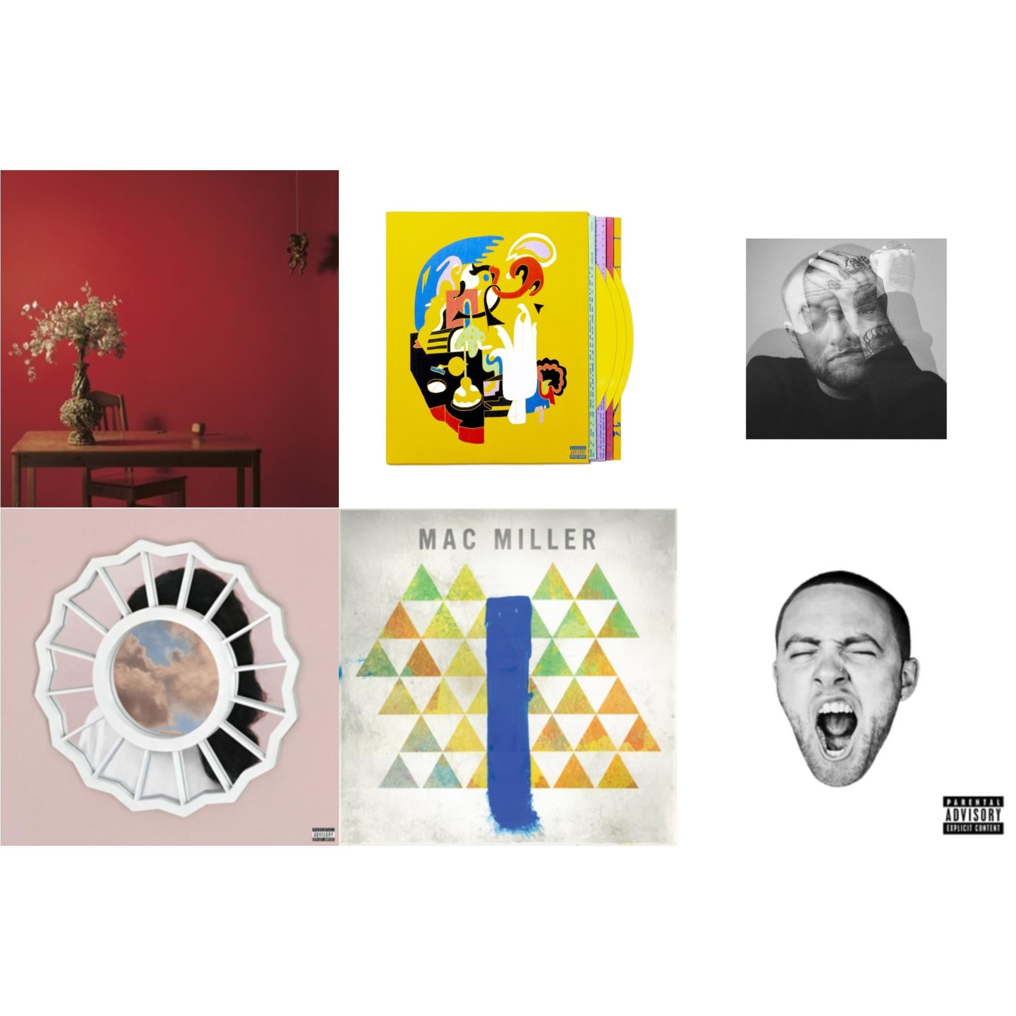 Mac Miller - Faces (3LP/Yellow Vinyl) & Circles (2LP/Clear Vinyl) & Divine Feminine (X) & Go:Od Am (X) & Watching Movies With The Sound Off (10 Year Anniversary/Galaxy Vinyl/2LP/180G/10Inch Picture Disc) & Blue Slide Park