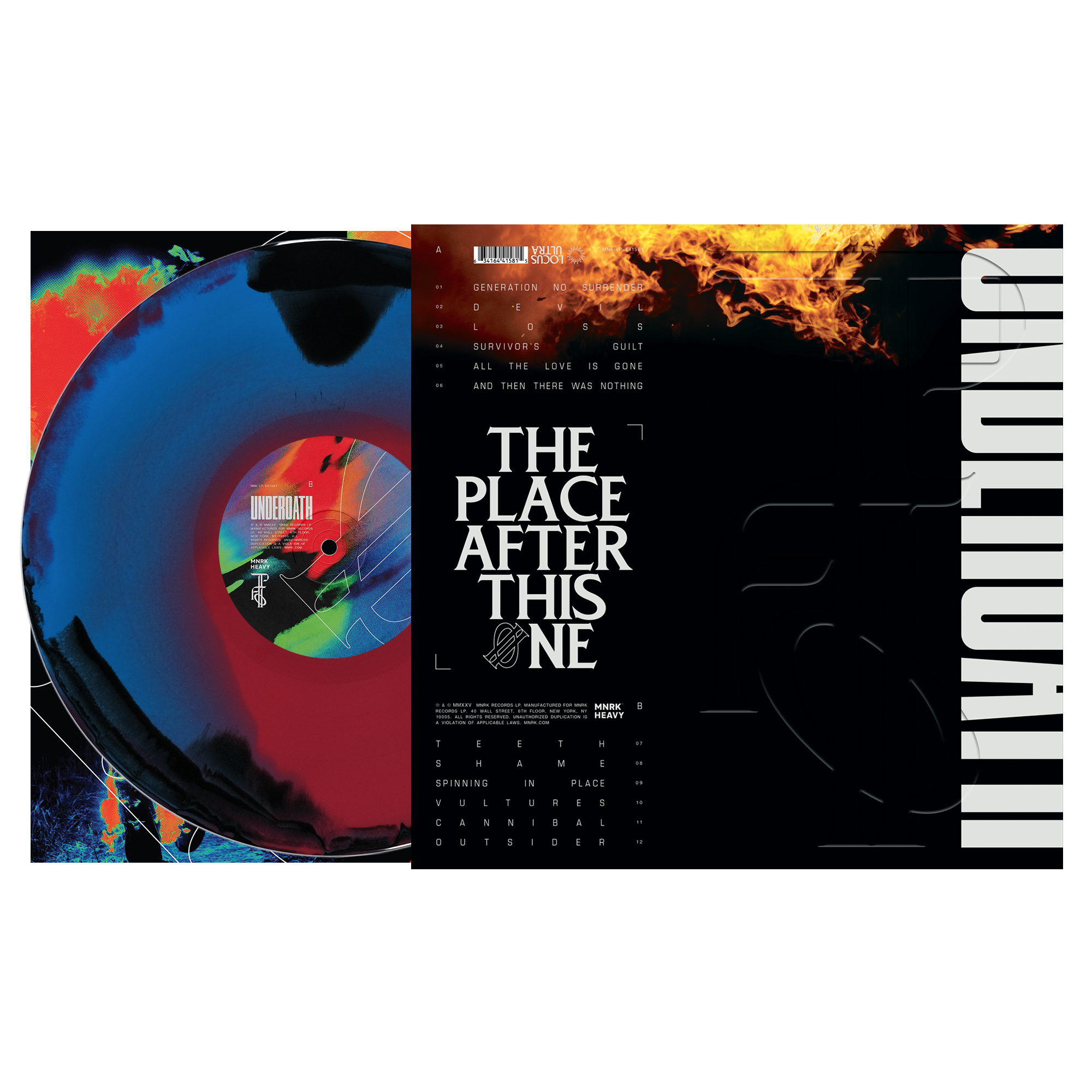Underoath - The Place After This One Black + Blue Red Swirl Vinyl Record