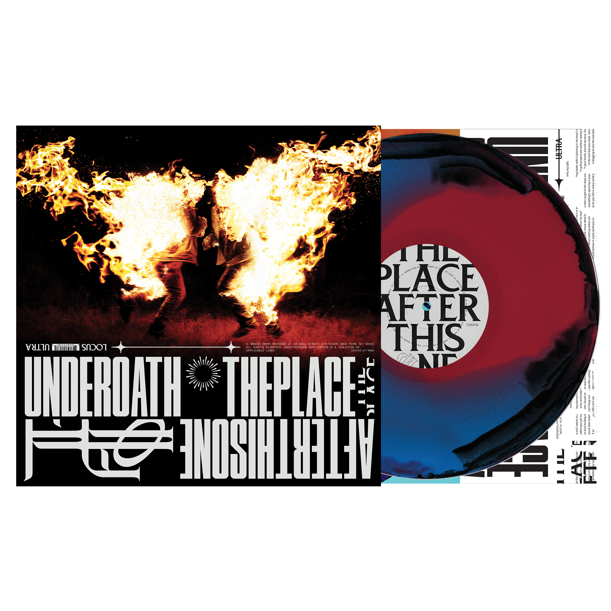 Underoath - The Place After This One Black + Blue Red Swirl Vinyl Record