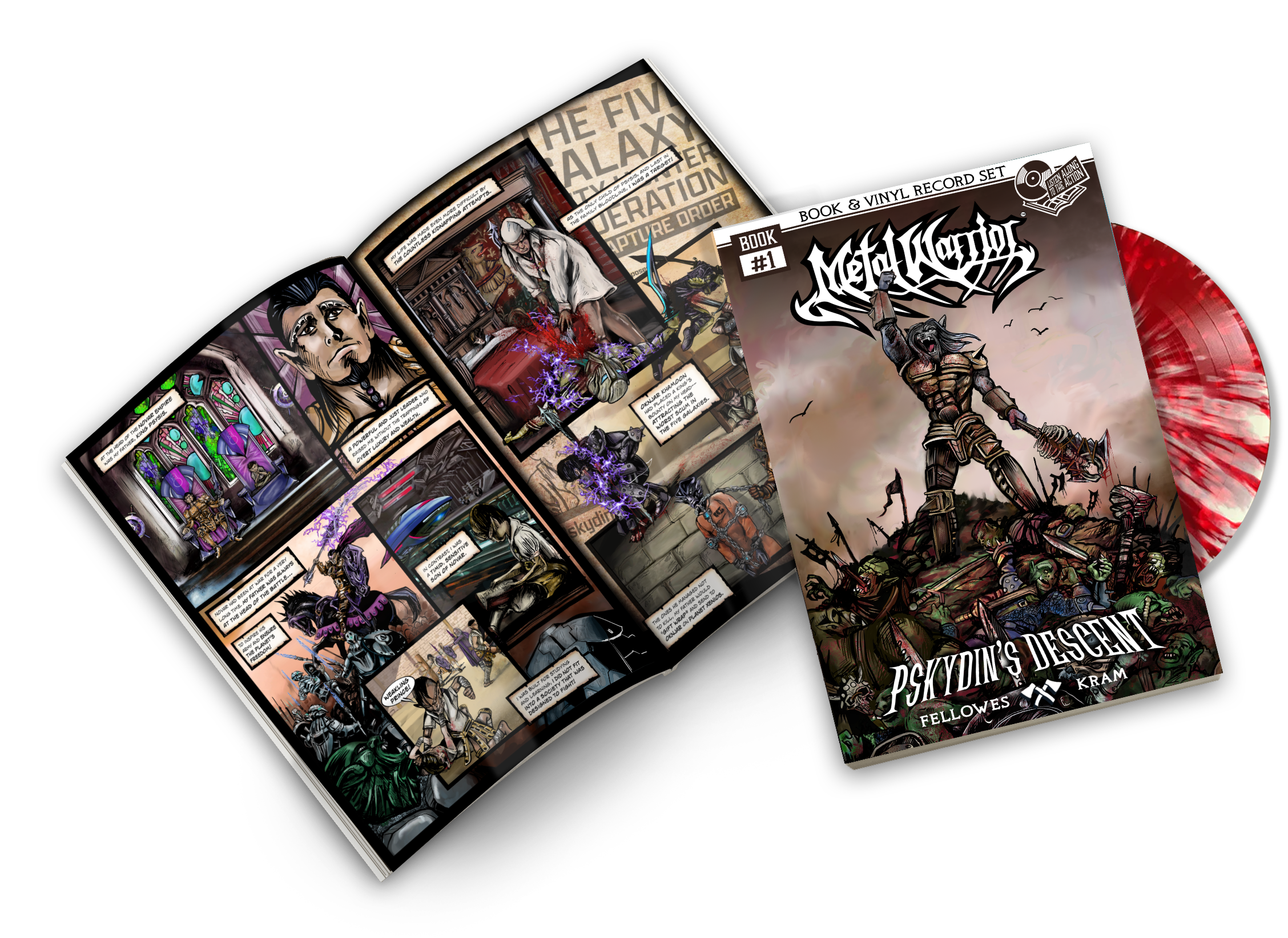 Metal Warrior Issue #01 The Adventure Across the TSDC Begins Graphic Novel with 7” Red Splatter Vinyl Record