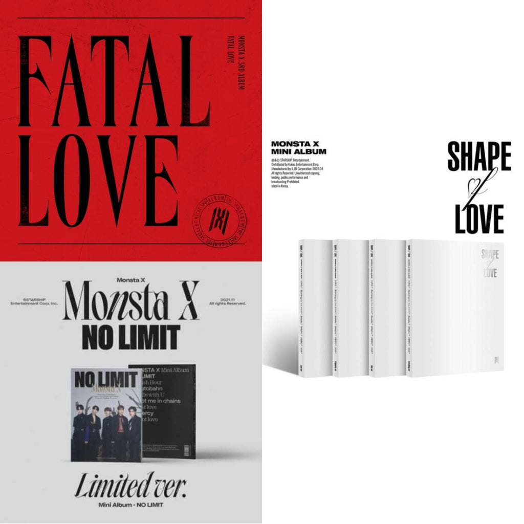Monsta X - Fatal Love: Vol. 3 & No Limit (Limited Ver.) & Shape Of Love - CD Bundle
