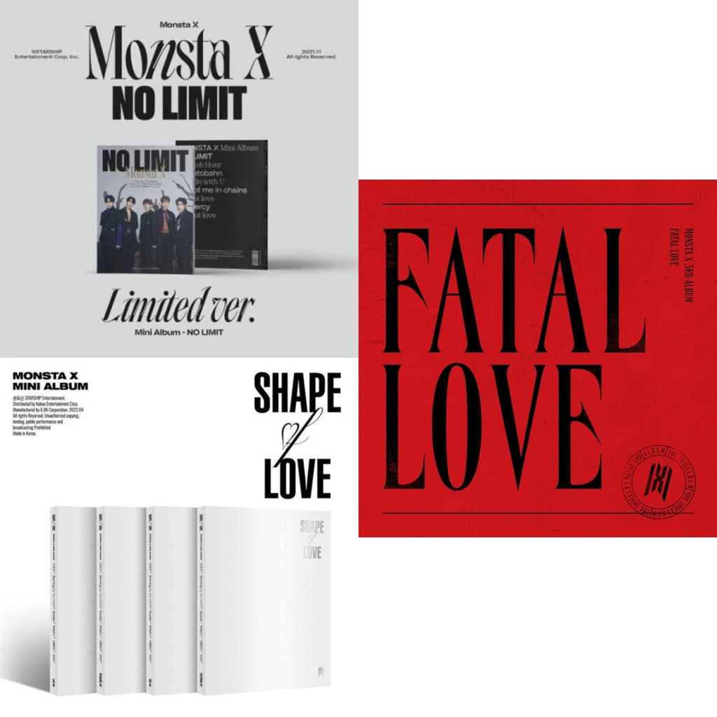 Monsta X - No Limit (Limited Ver.) & Shape Of Love & Fatal Love: Vol. 3 - CD Bundle