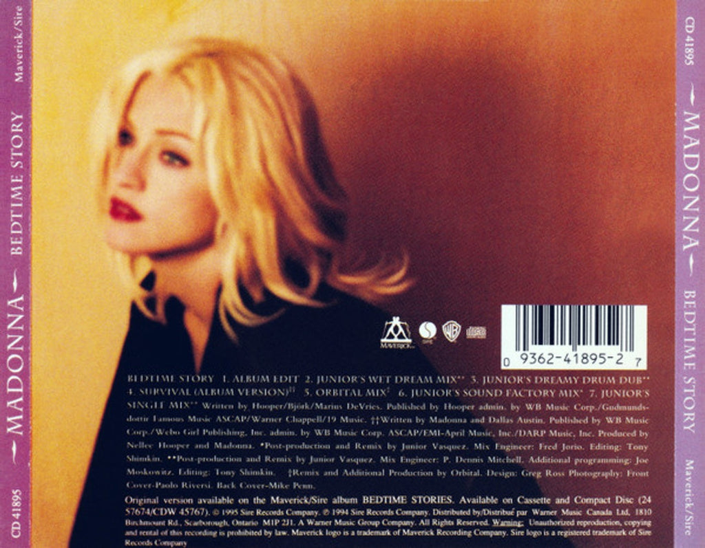 Madonna – Bedtime Story Music CD