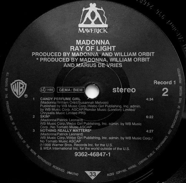 Madonna – Ray Of Light (2-LP Vinyl) Vinyl Record