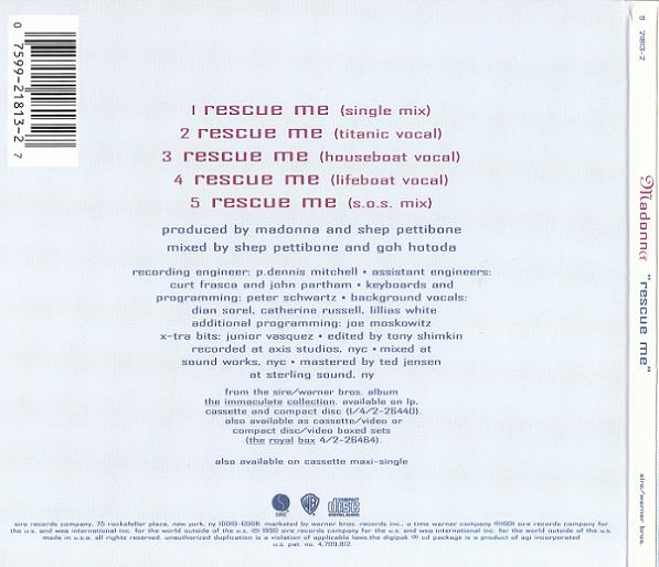Madonna – Rescue Me Music CD