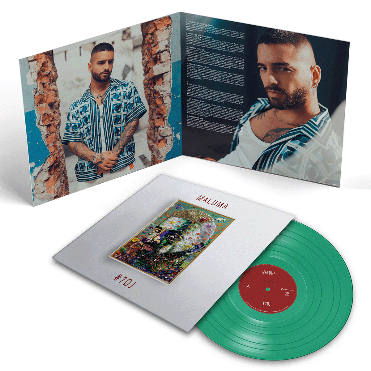 Maluma - #7DJ (7 Dias En Jamaica) Turquoise Vinyl LP Vinyl Record
