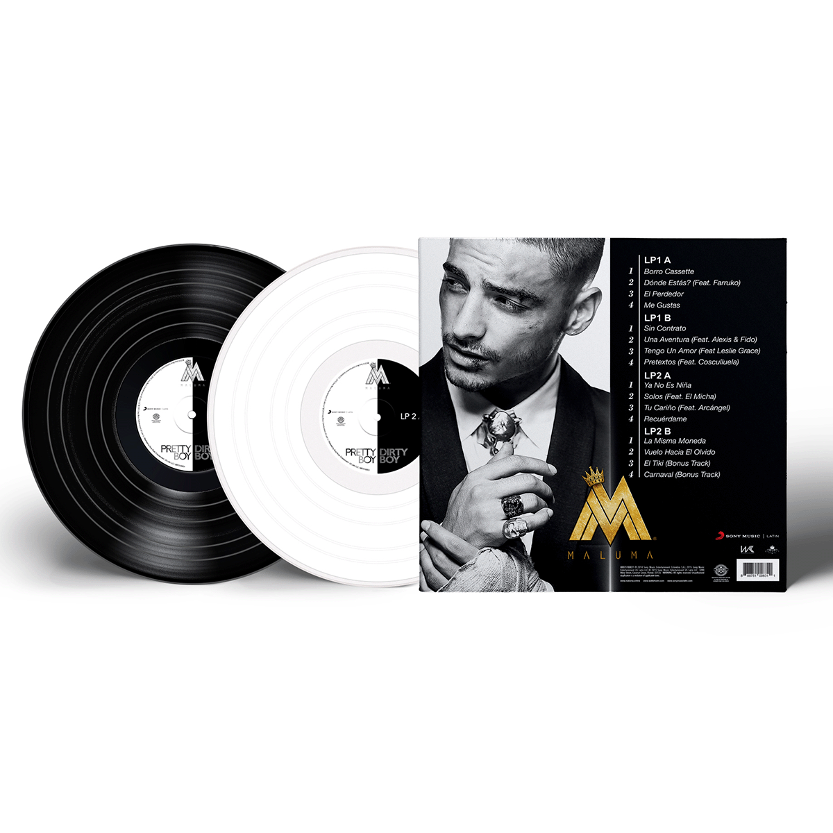 Maluma - Pretty Boy, Dirty Boy White & Black Vinyl 2LP Vinyl Record