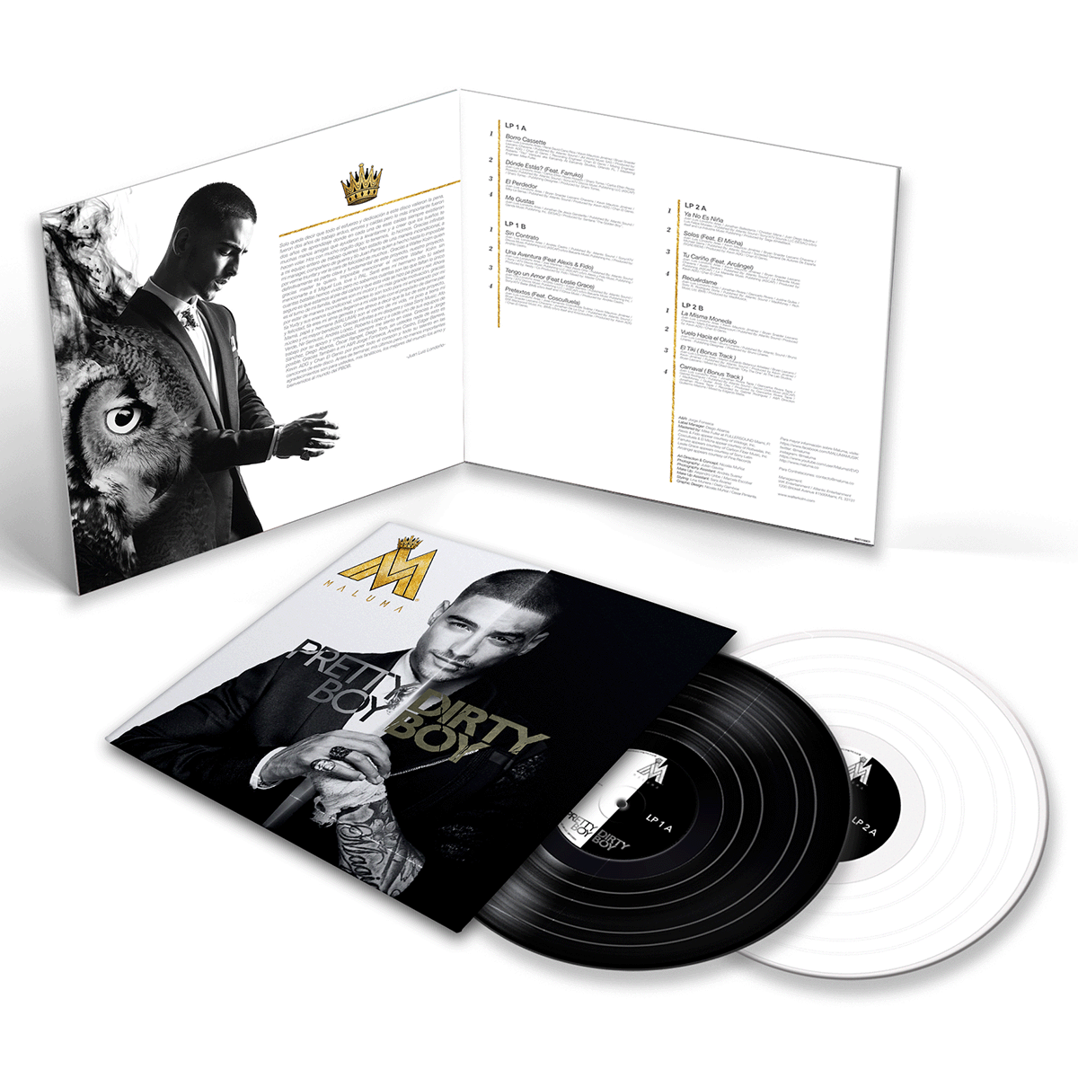 Maluma - Pretty Boy, Dirty Boy White & Black Vinyl 2LP Vinyl Record