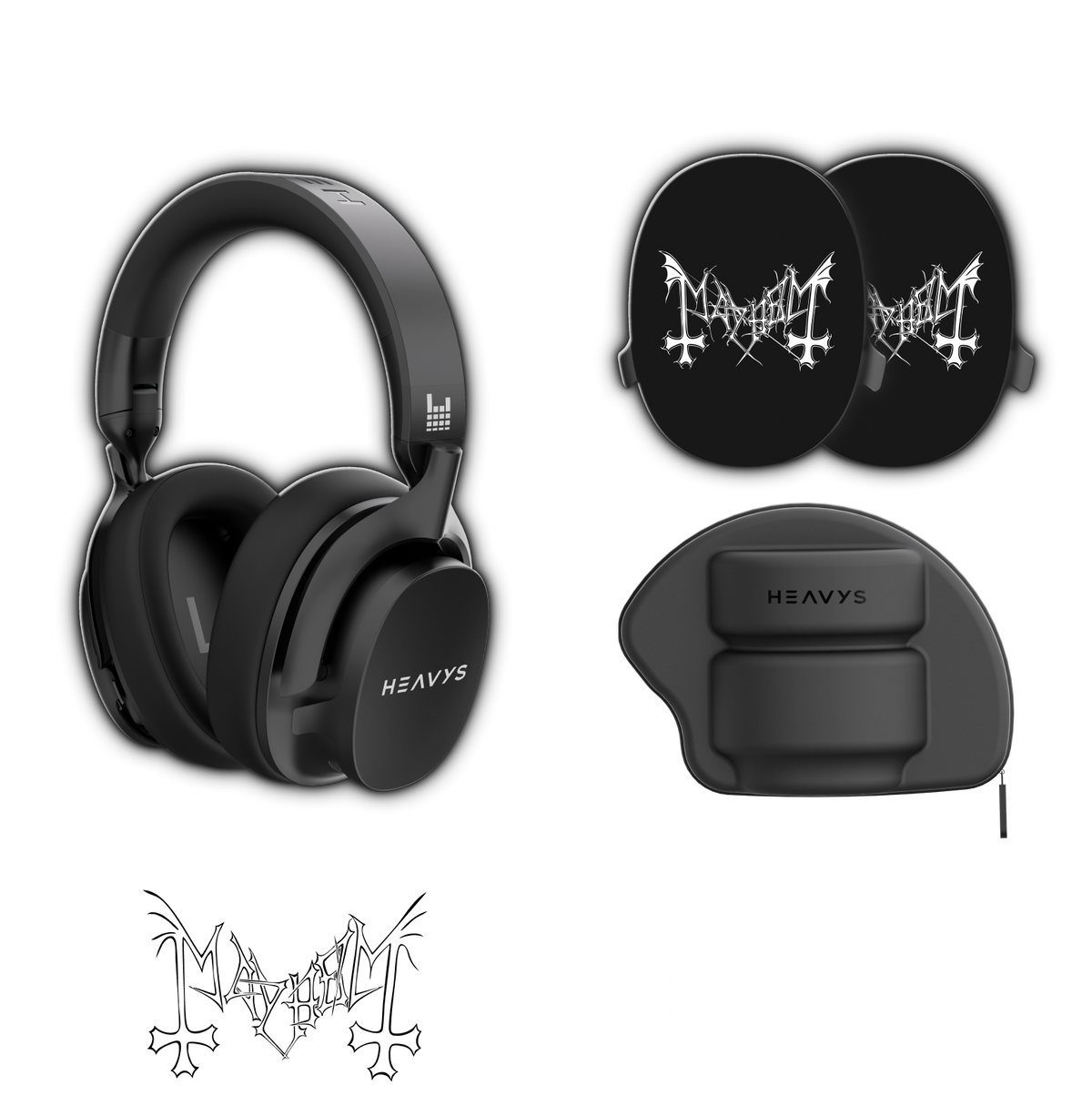 Official Mayhem Limited Edition Heavys Headphone Shells & Headphone Bundle