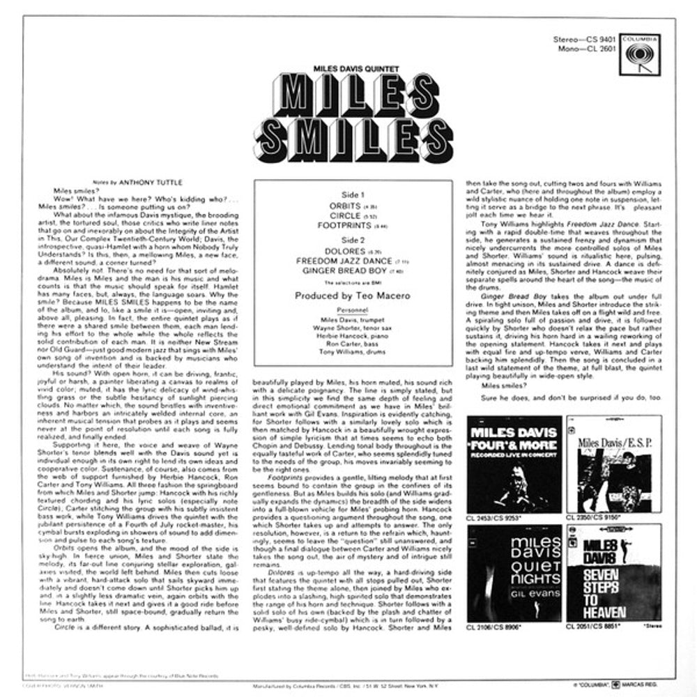 Miles Davis – Miles Smiles (LP Vinyl) Vinyl Record