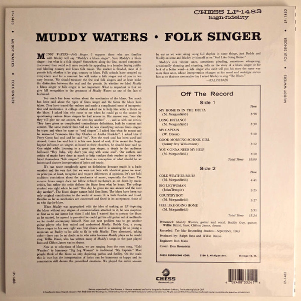 Muddy Waters – Folk Singer (LP Vinyl) Vinyl Record